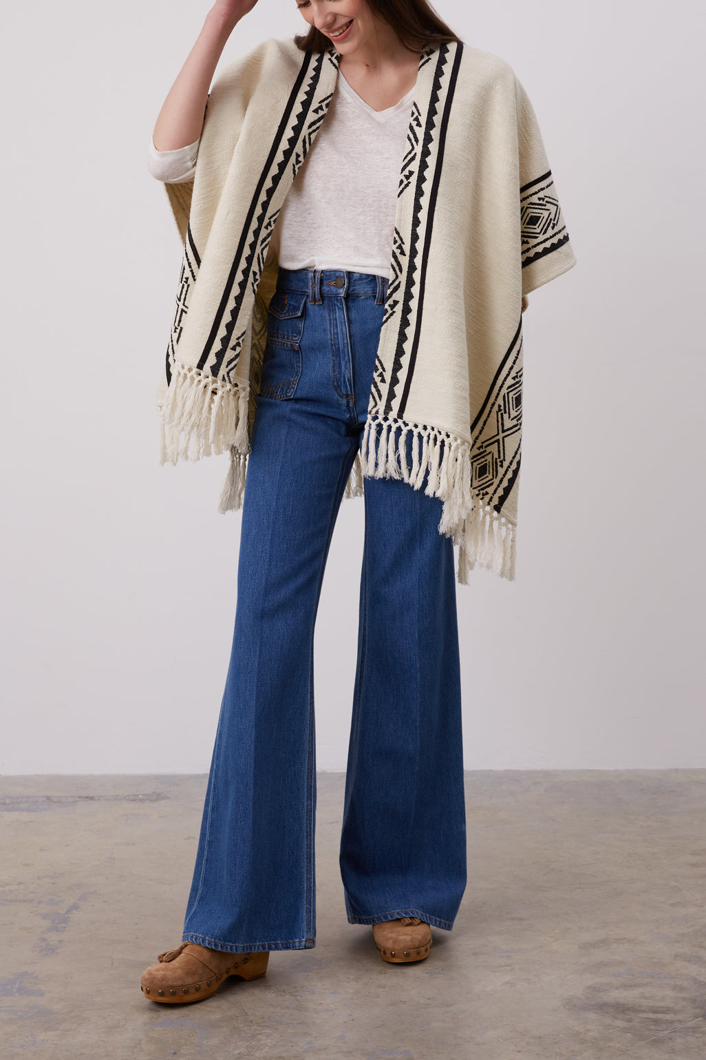 Veste poncho en 100% coton - EVIE Faume - seconde main