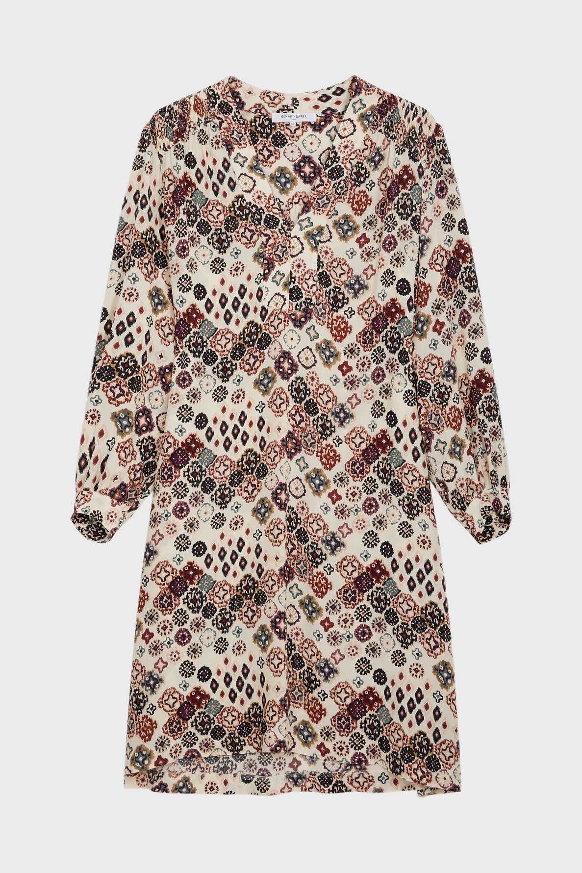 Robe en crêpe imprimé à motif Ikat - JAIMIE Faume - seconde main