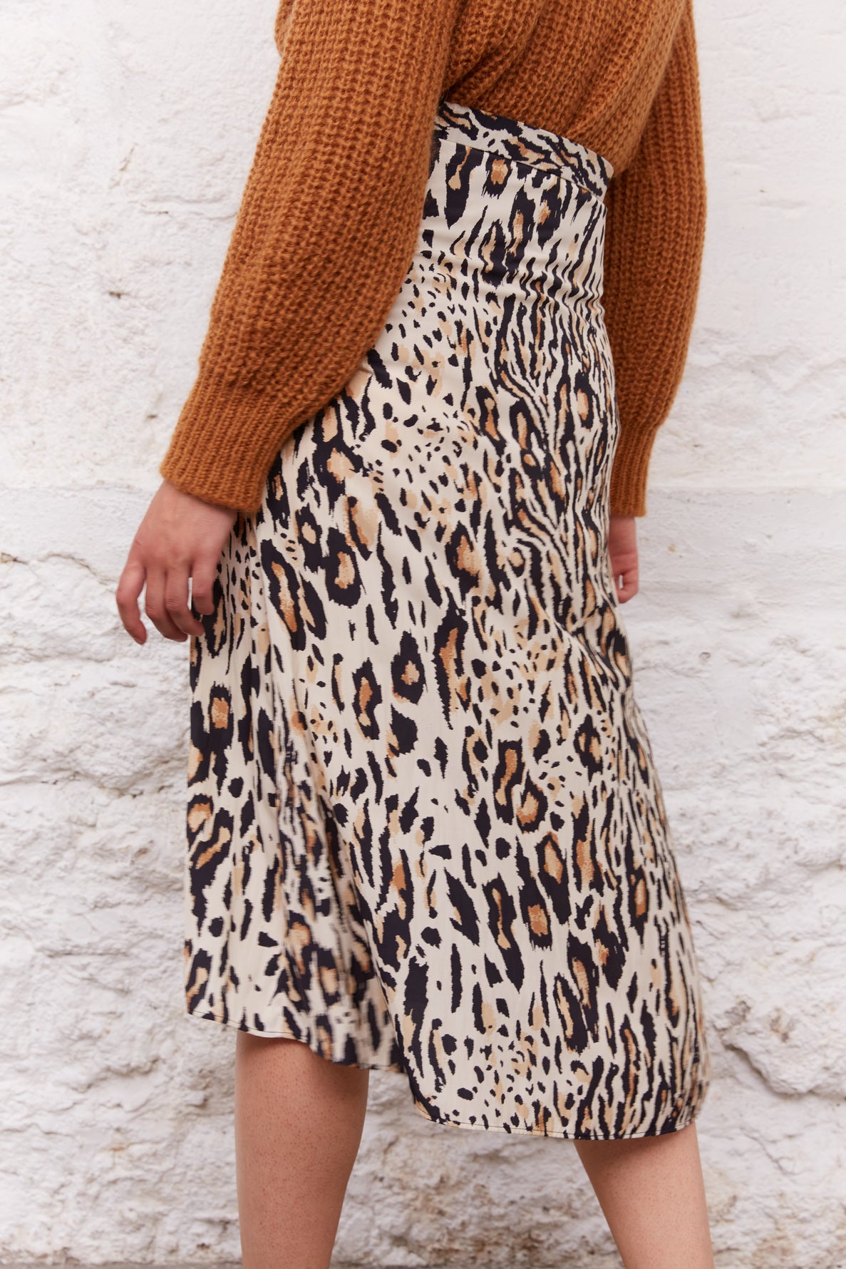 Jupe midi à imprimé léopard - BALI Faume - seconde main