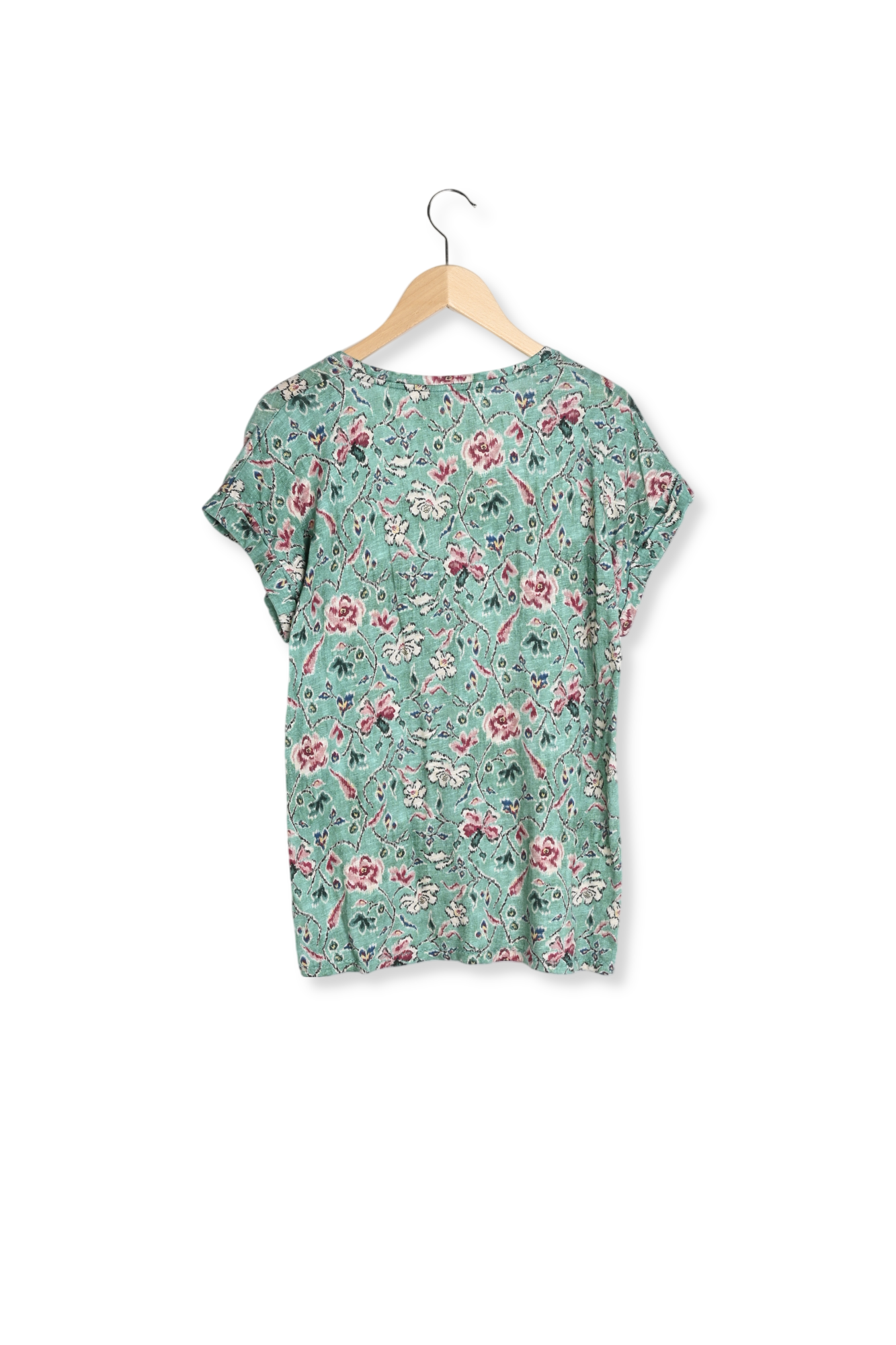 Tee-shirt V fleuri - ALINE Faume - seconde main