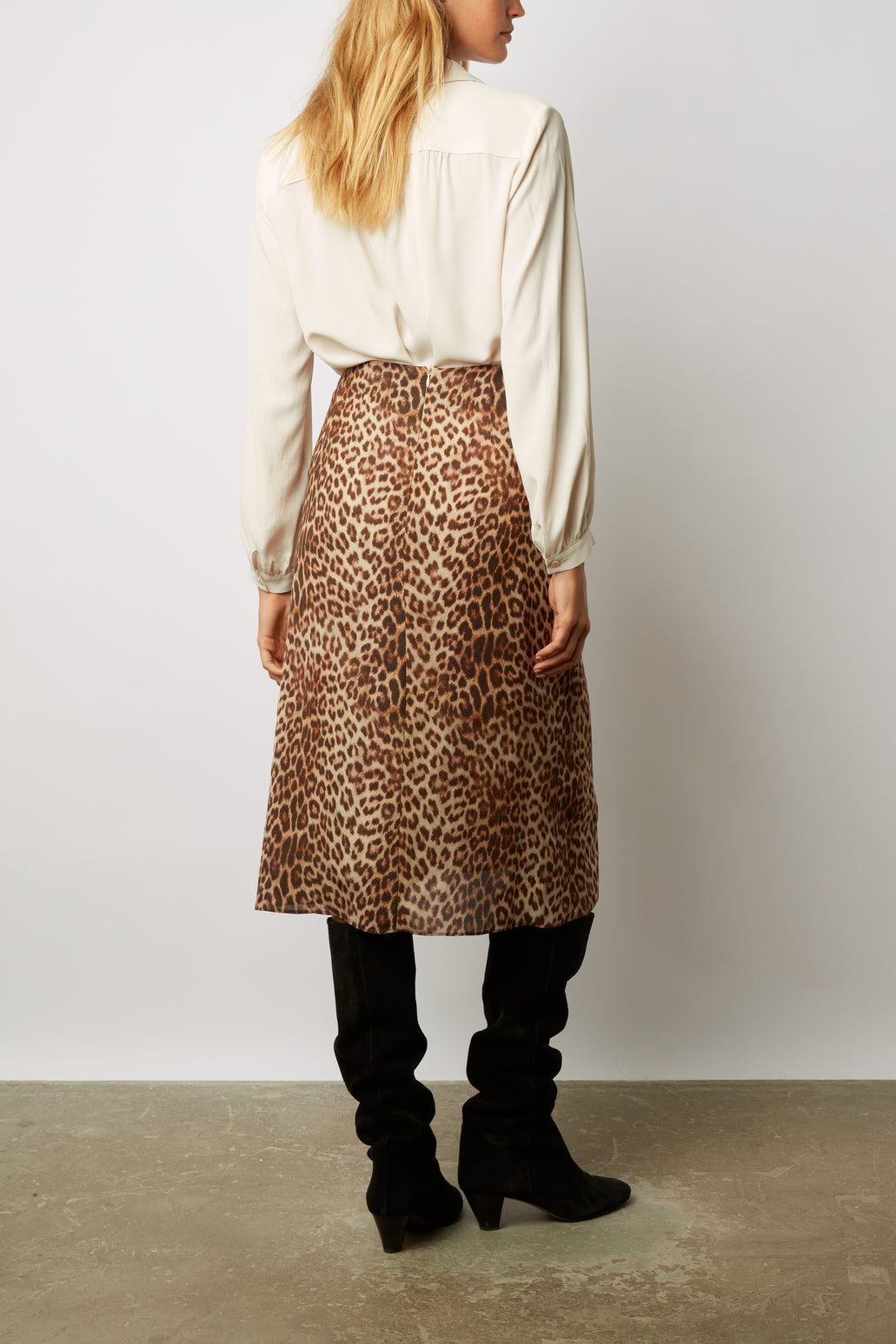Jupe mi-longue imprimé léopard - BETHY Faume - seconde main