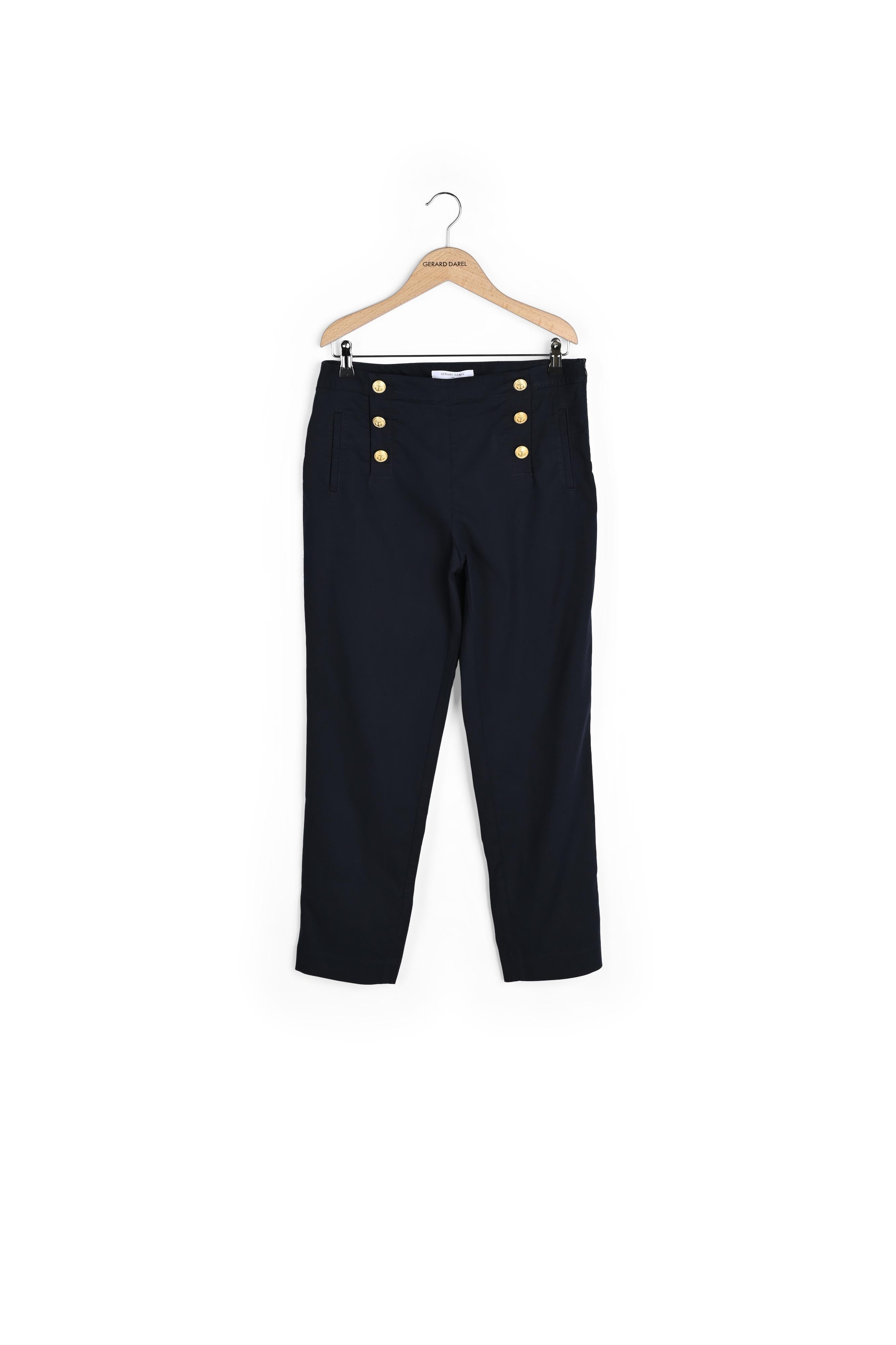 MARTINA - Pantalon à pont en coton Faume - seconde main