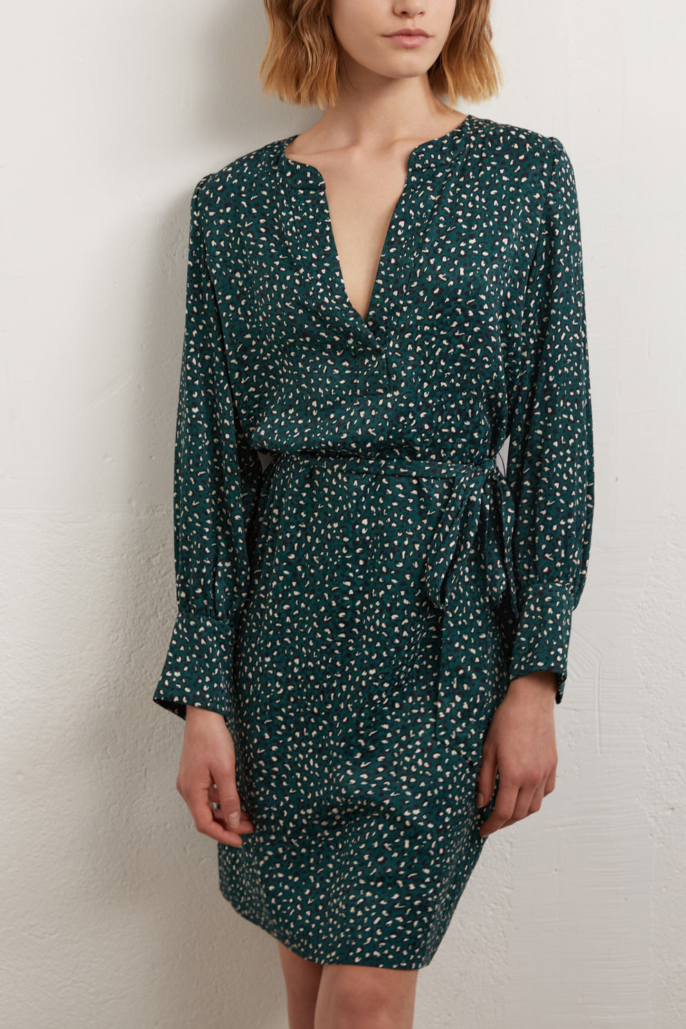 Tracey - Robe ceinturée à imprimé animalier Faume - seconde main