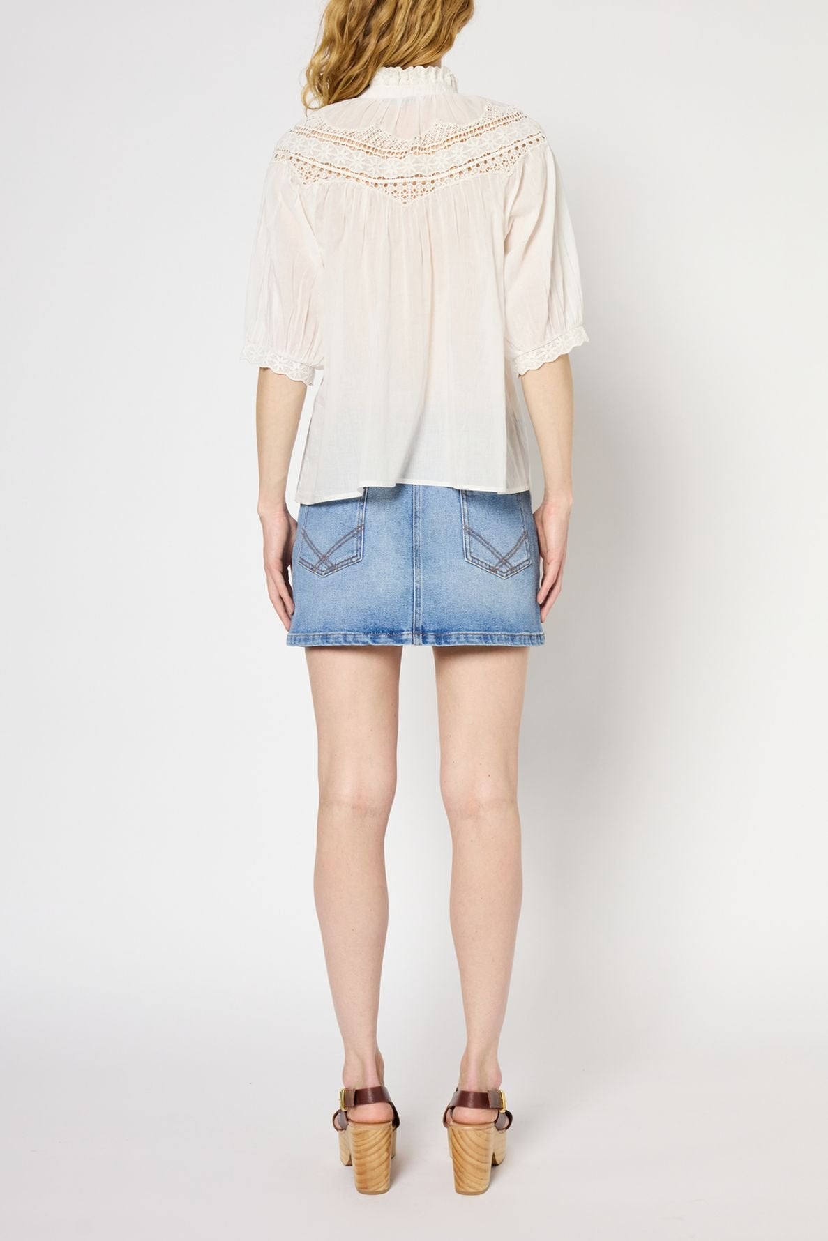 Chemise à broderies en coton - UMBER Faume - seconde main