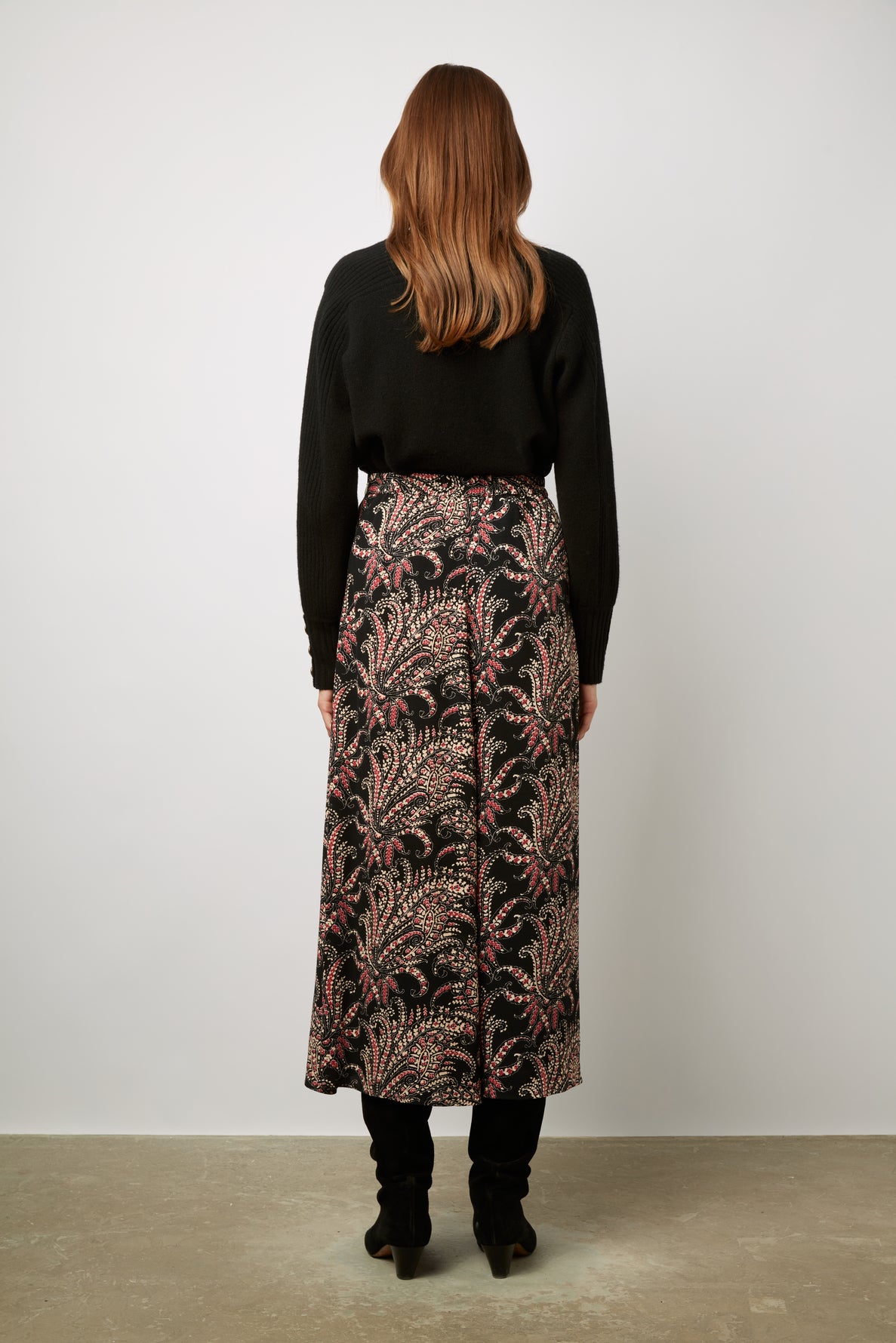 Jupe longue à motif floral contrasté - BASTIAN Faume - seconde main