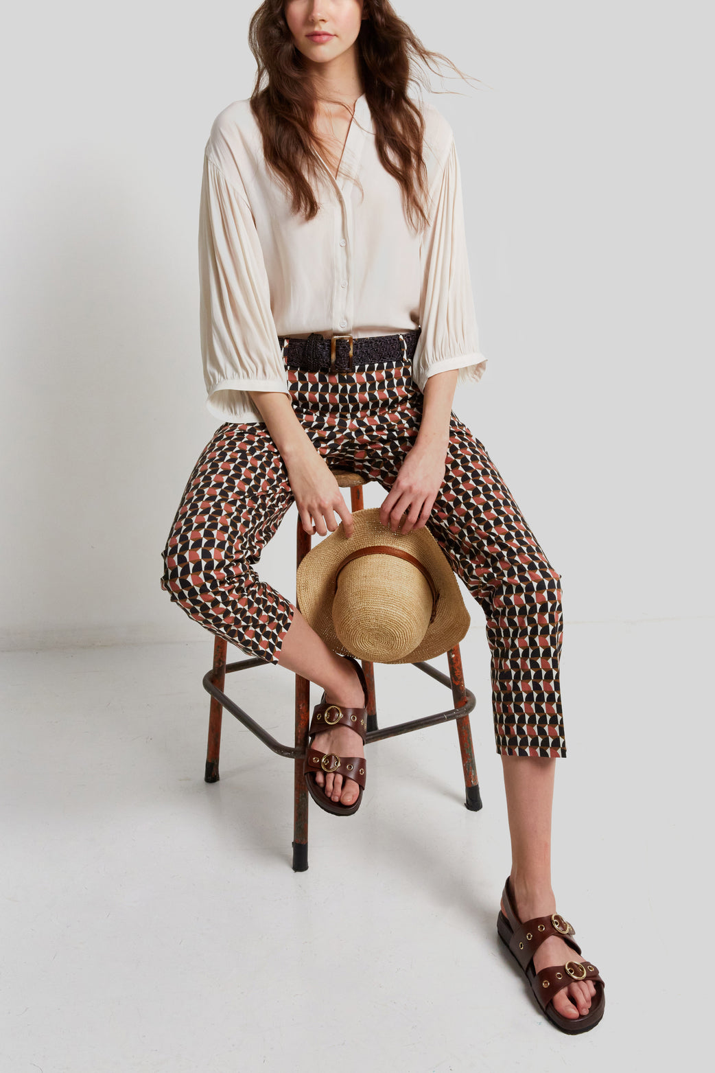 Pantalon Stretch à motif fantaisie - ELAZAR Faume - seconde main