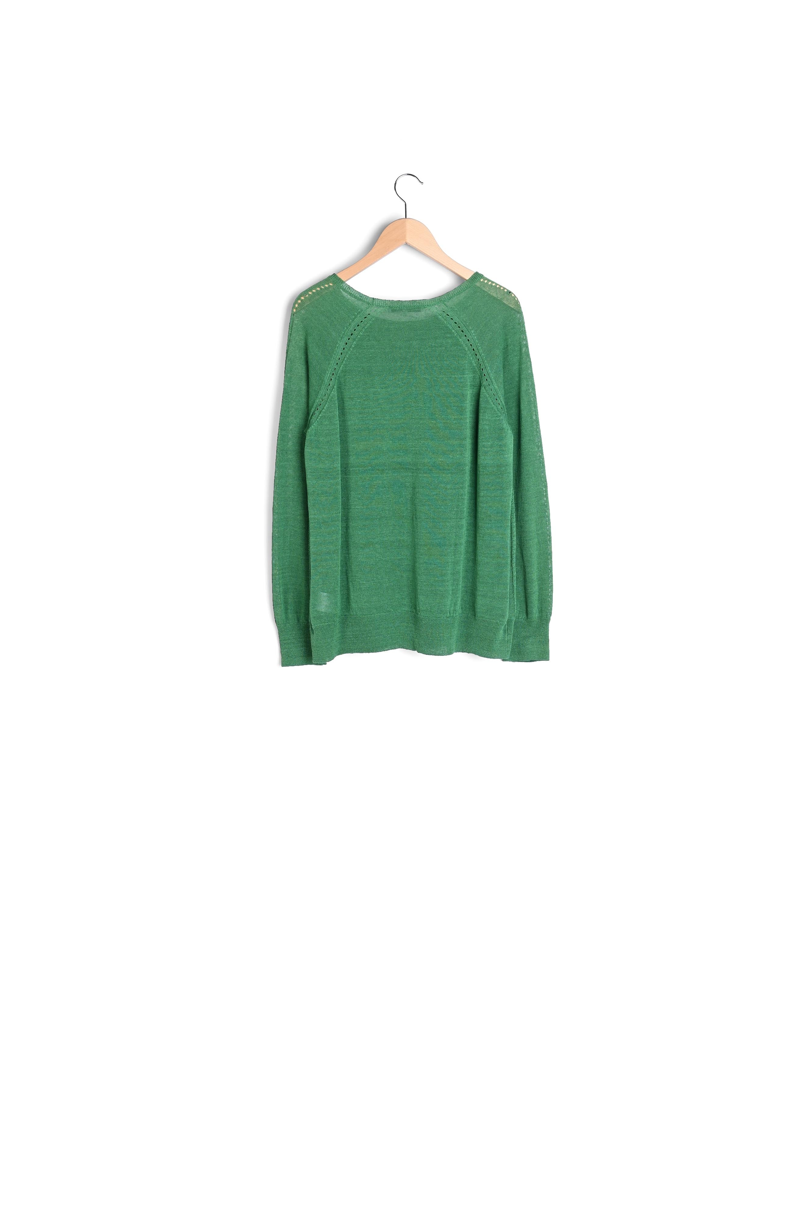 ELDA - Pull fin en lin avec jeu de mailles Faume - seconde main