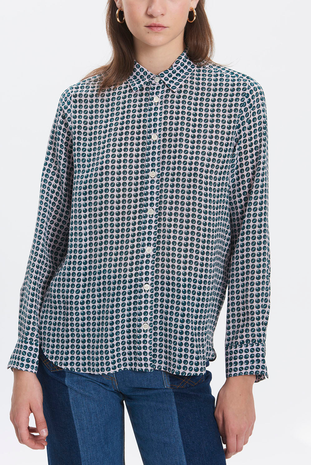 MAYA - Chemisier en soie à pois Faume - seconde main