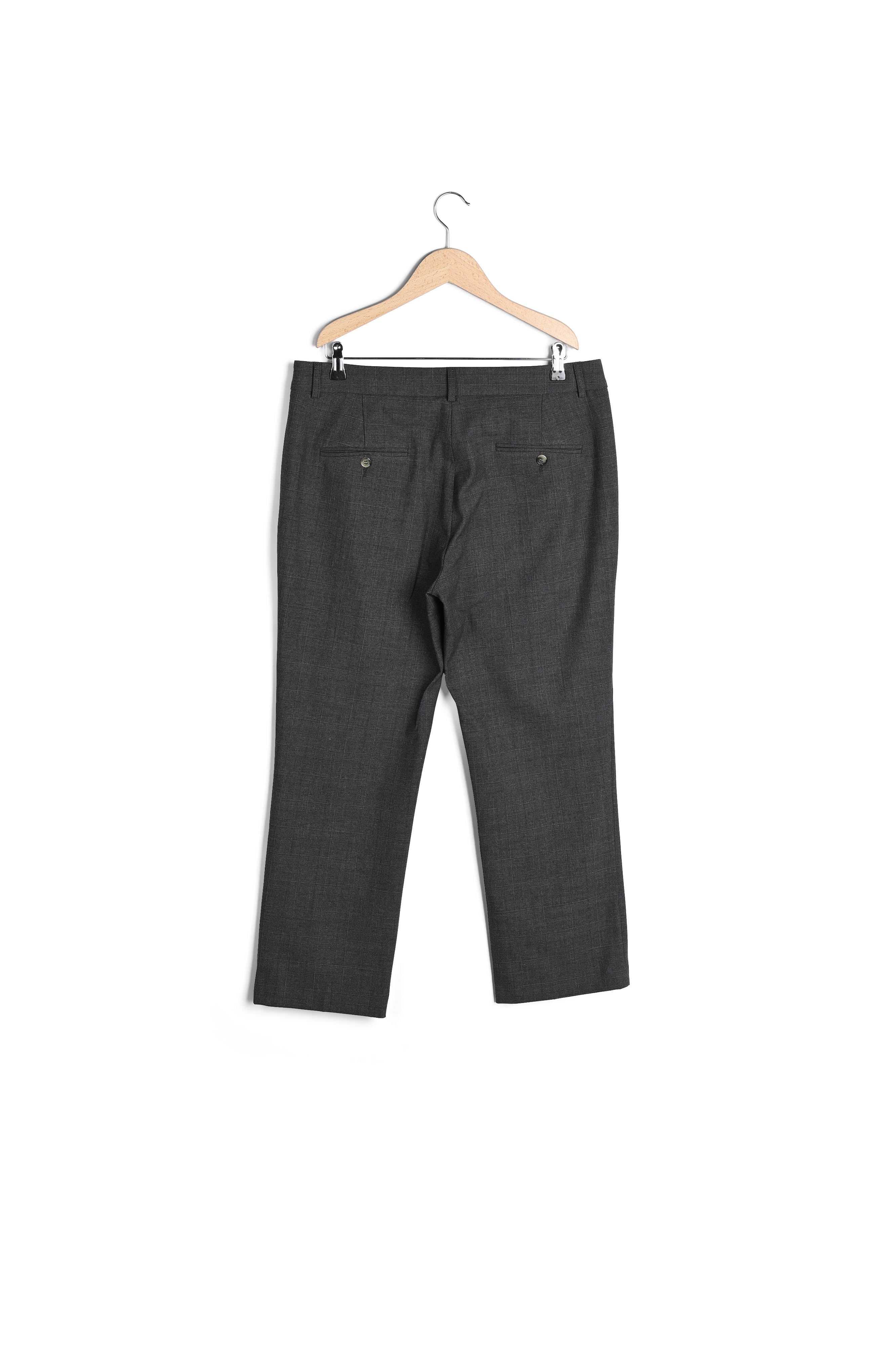 Pantalon droit à carreaux discrets - ELIZ Faume - seconde main