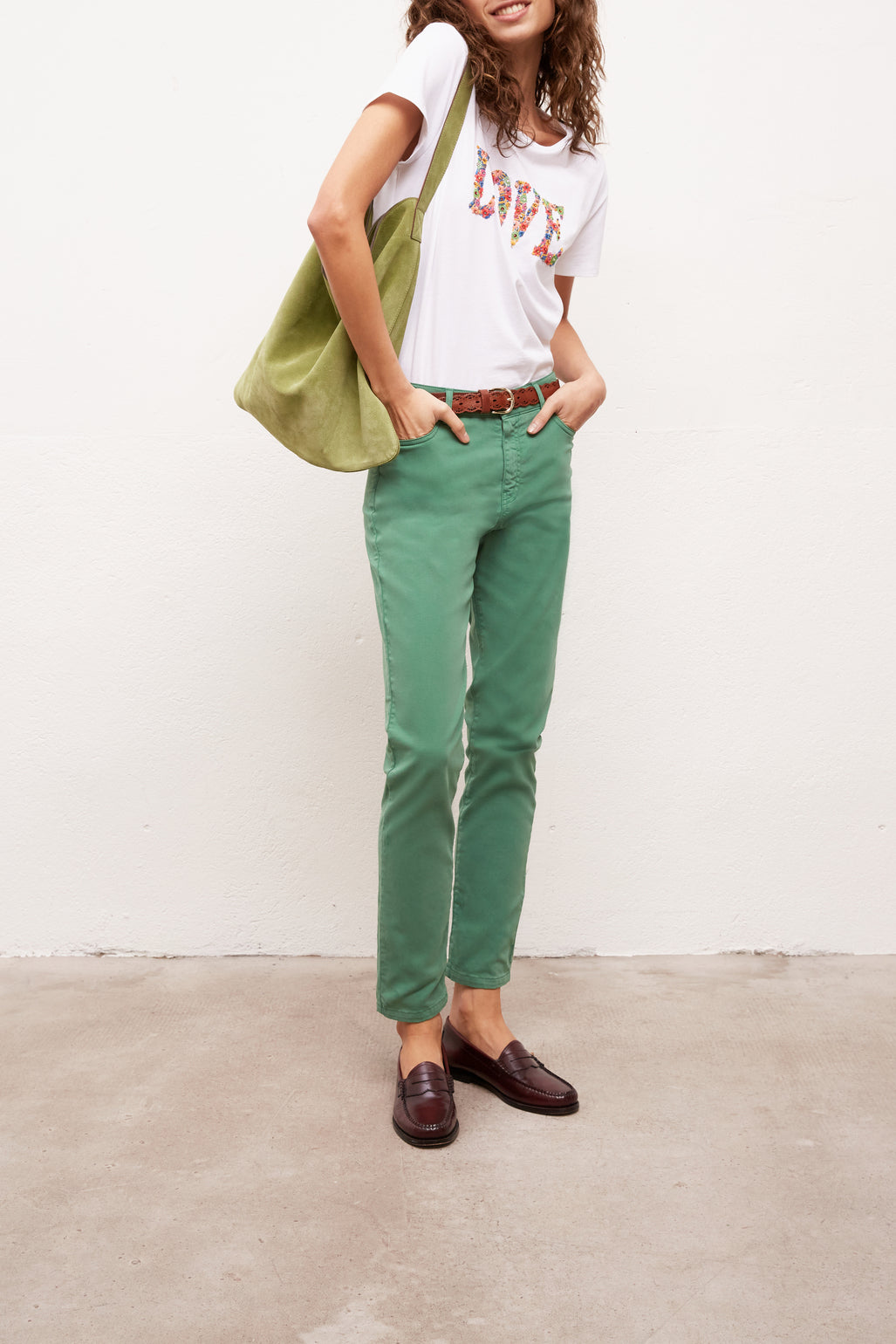 MAYA - Pantalon 5 poches en coton Stretch Faume - seconde main