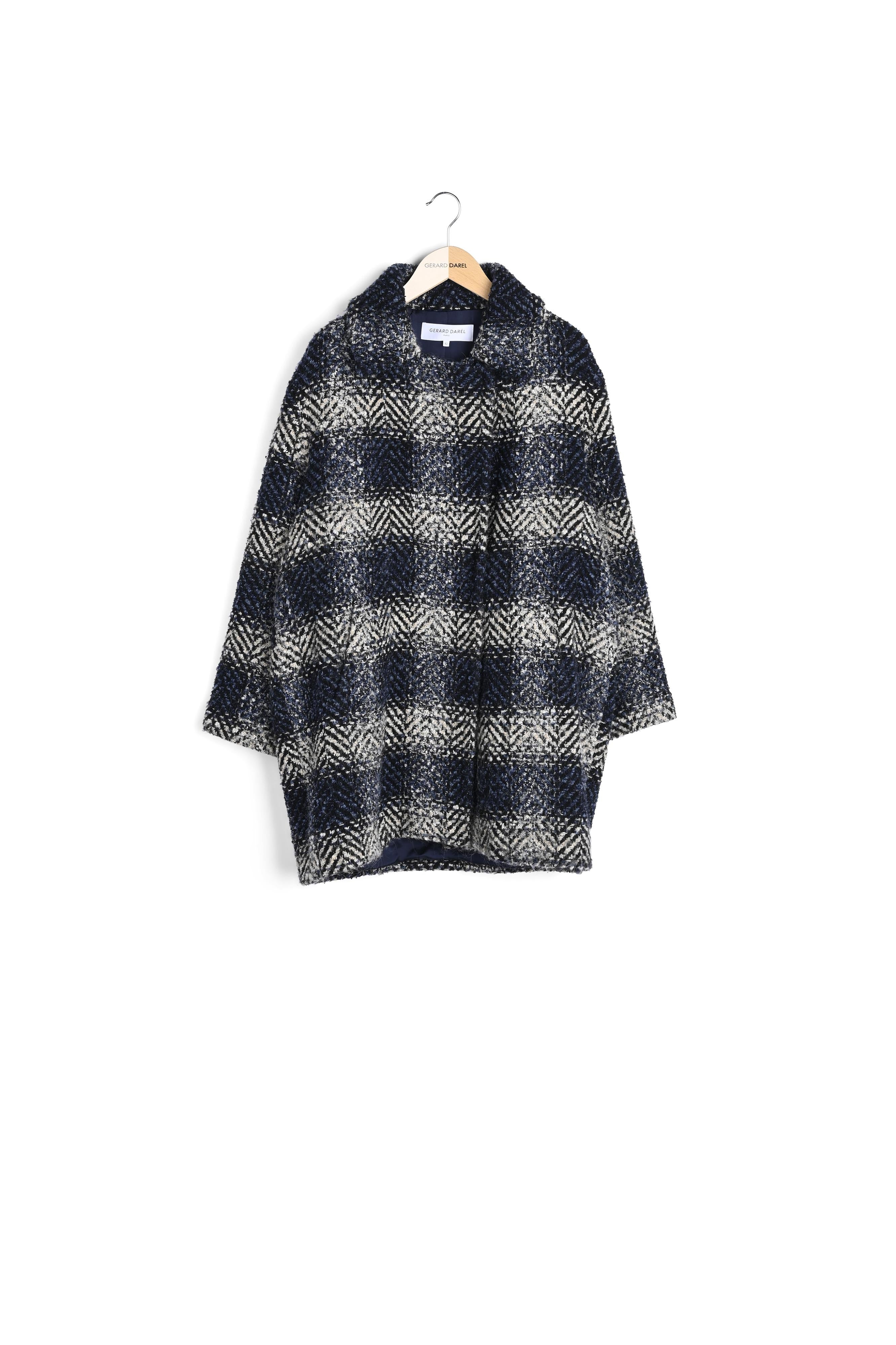 Samantha - Manteau croisé en laine mélangée à carreaux Faume - seconde main