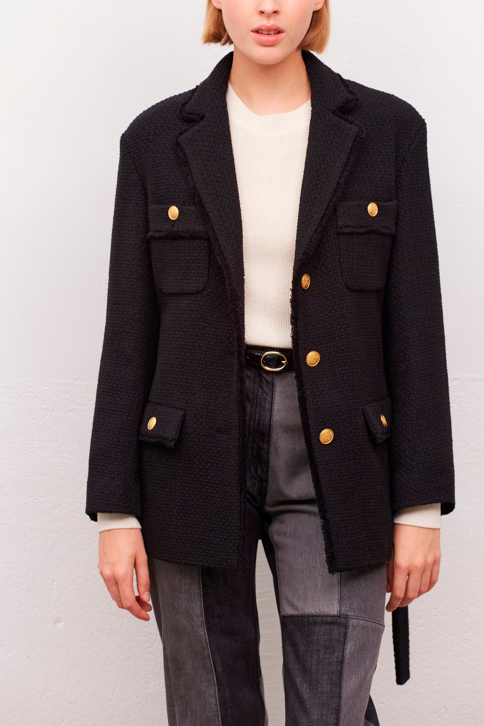 Veste en tweed et boutons dorés - NAOMI Faume - seconde main