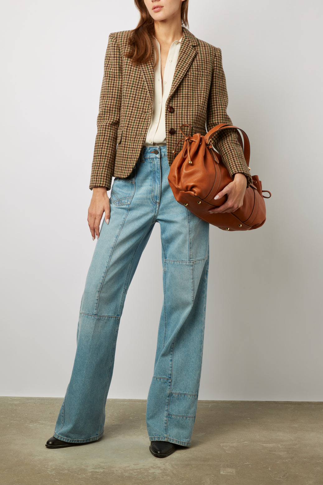 Veste à petits carreaux en laine vierge - NADEGE Faume - seconde main