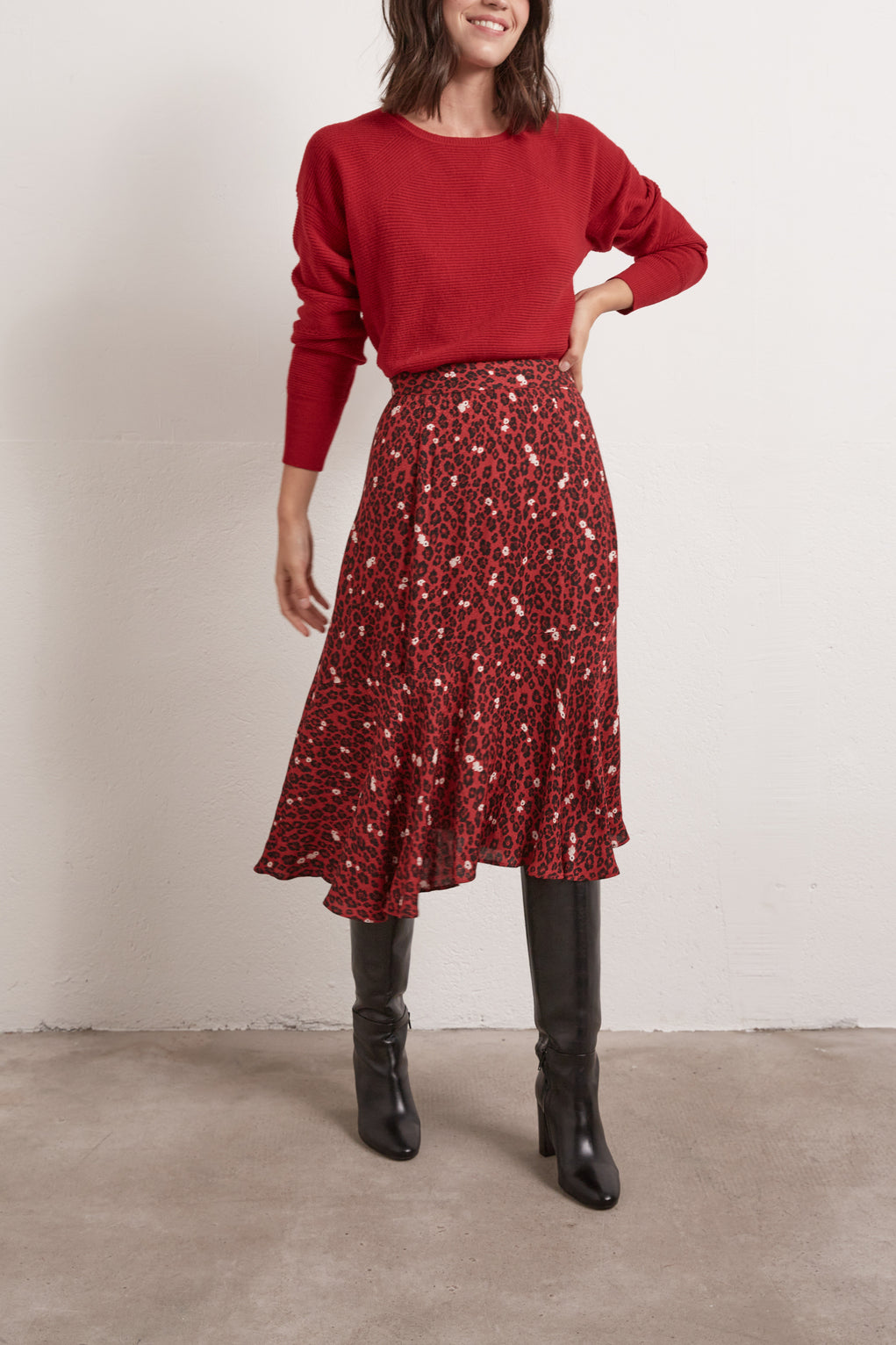 Maria - Jupe évasée à imprimé animalier Faume - seconde main