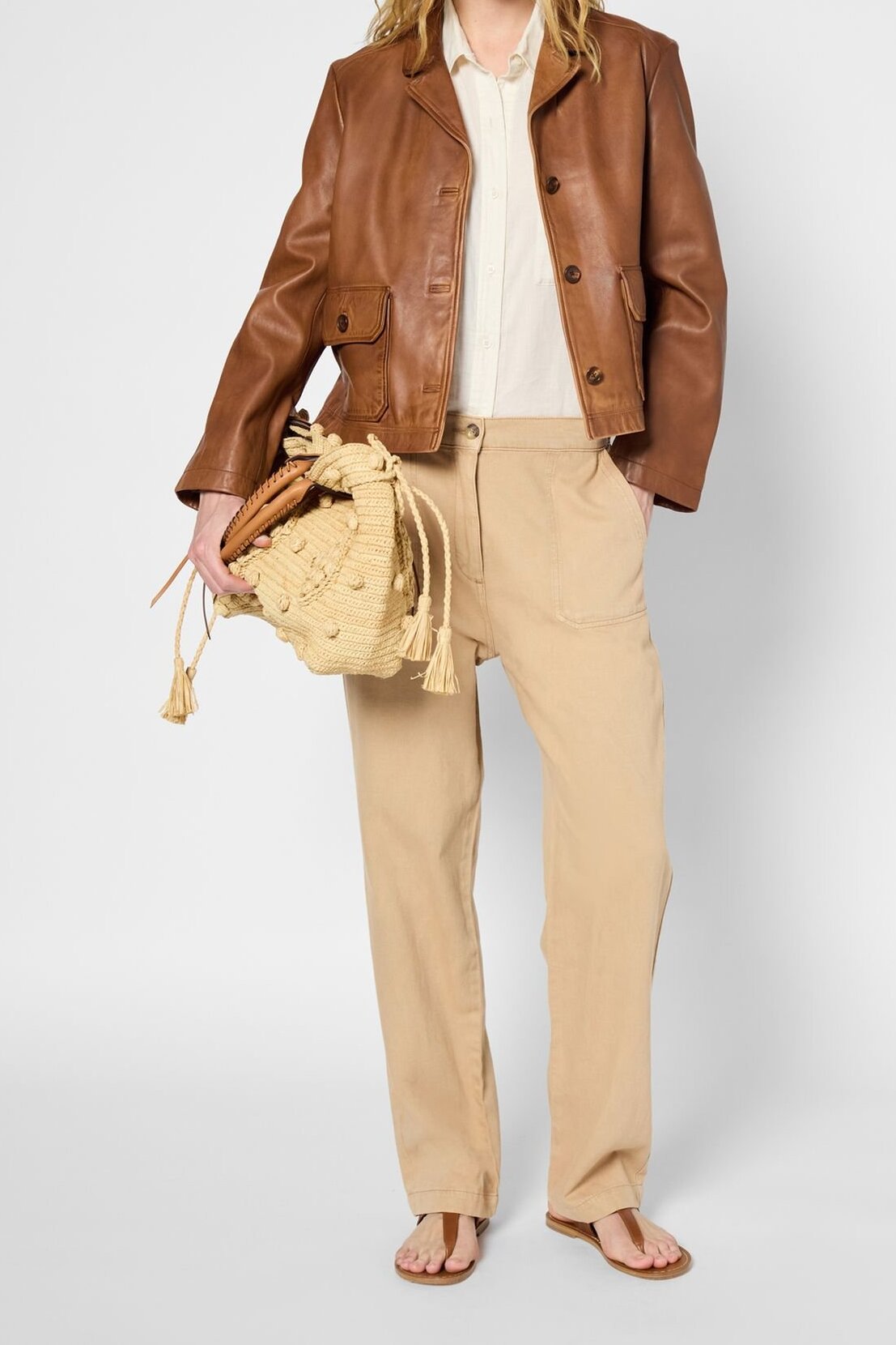 Pantalon droit en coton et lin - LYSEE Faume - seconde main