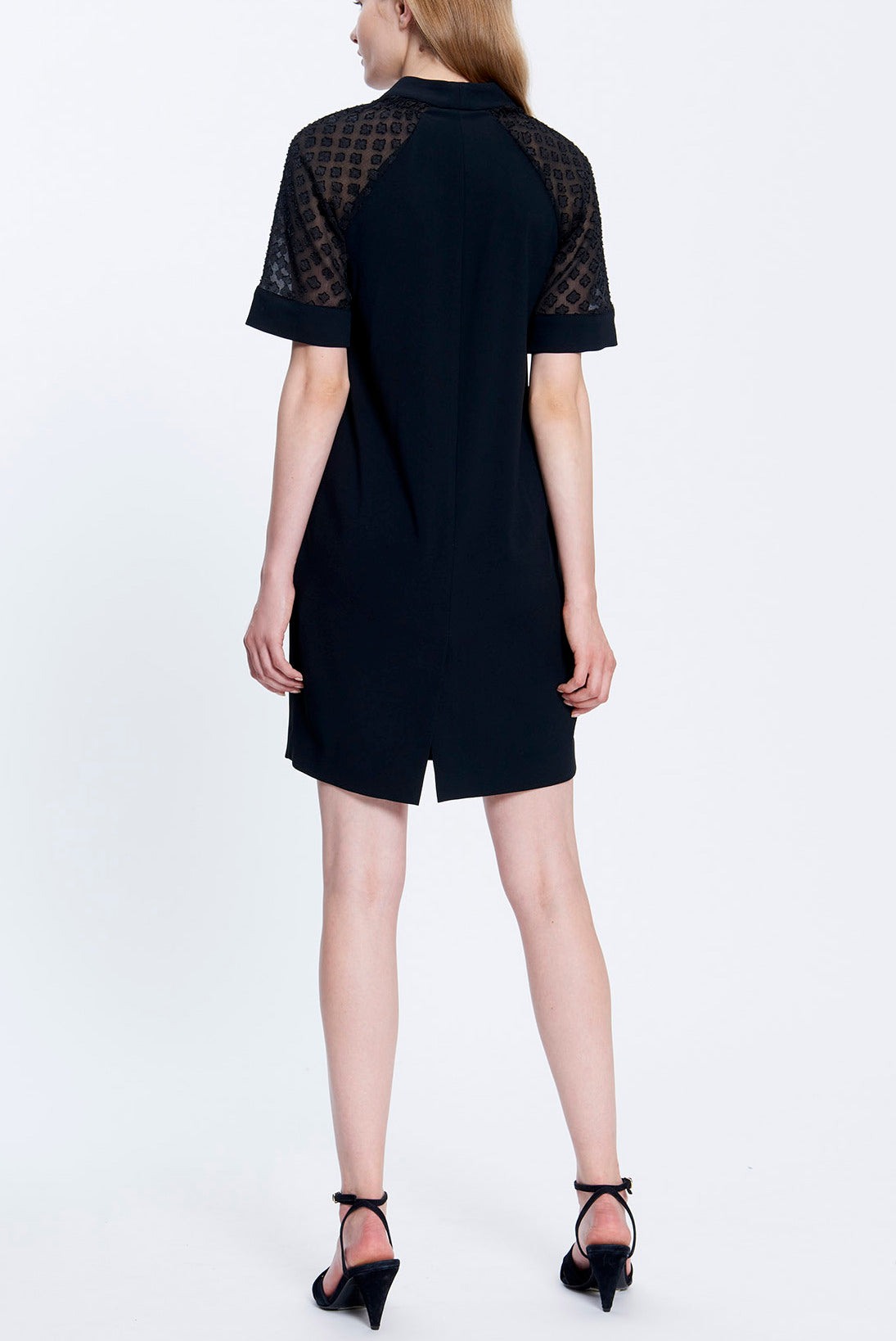 DUNE - Robe en crêpe et jacquard dévoré Faume - seconde main
