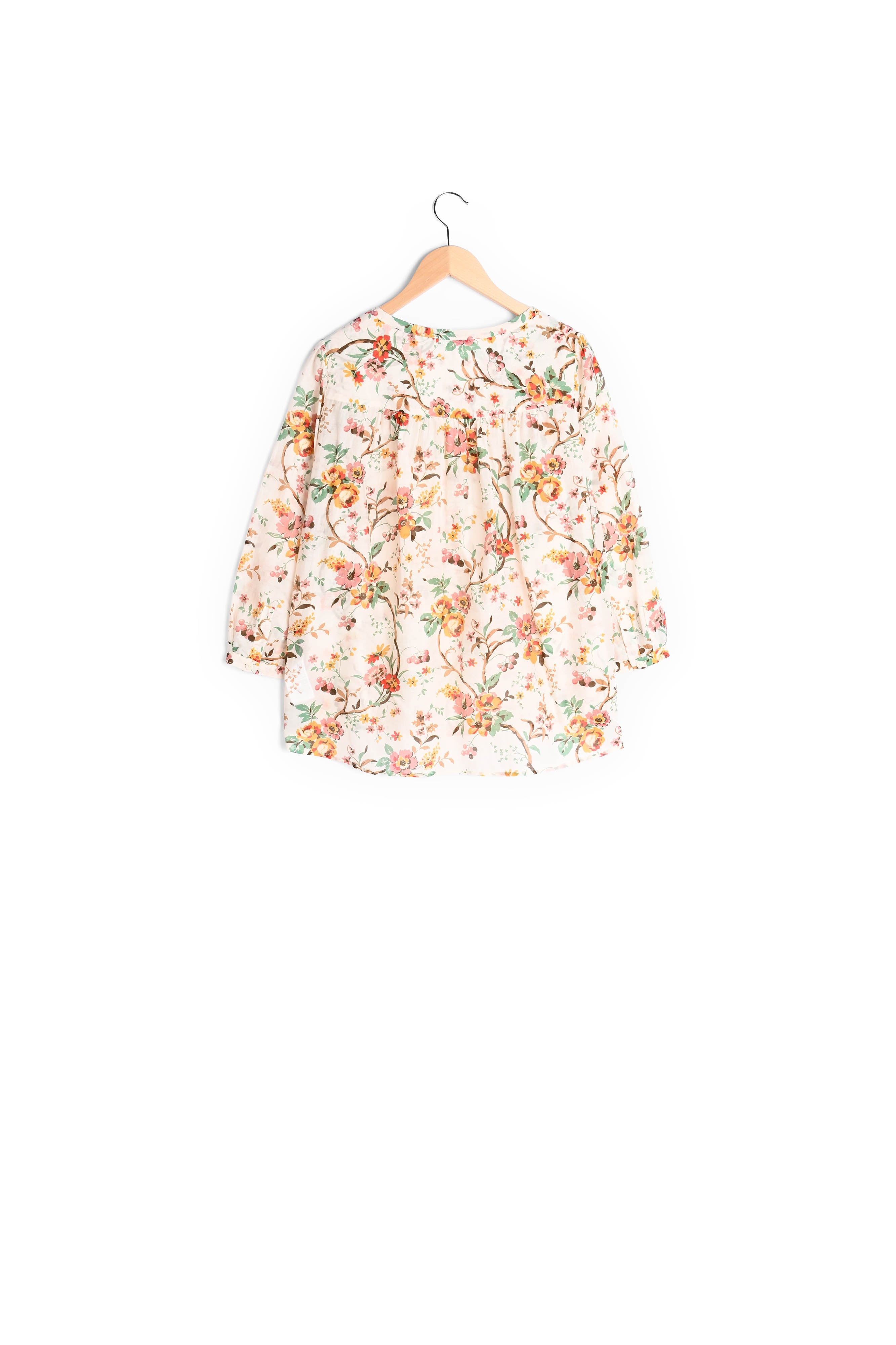 Blouse fleurie en coton et soie - CYRIAQUE Faume - seconde main