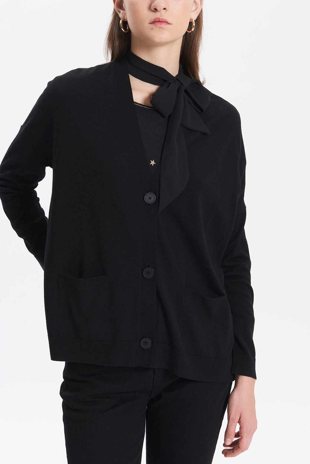 SIBYLLE - Cardigan oversize Laine Mérinos Faume - seconde main