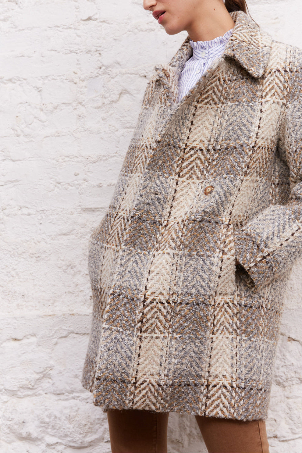 SIANA - Manteau oversize en tweed Faume - seconde main