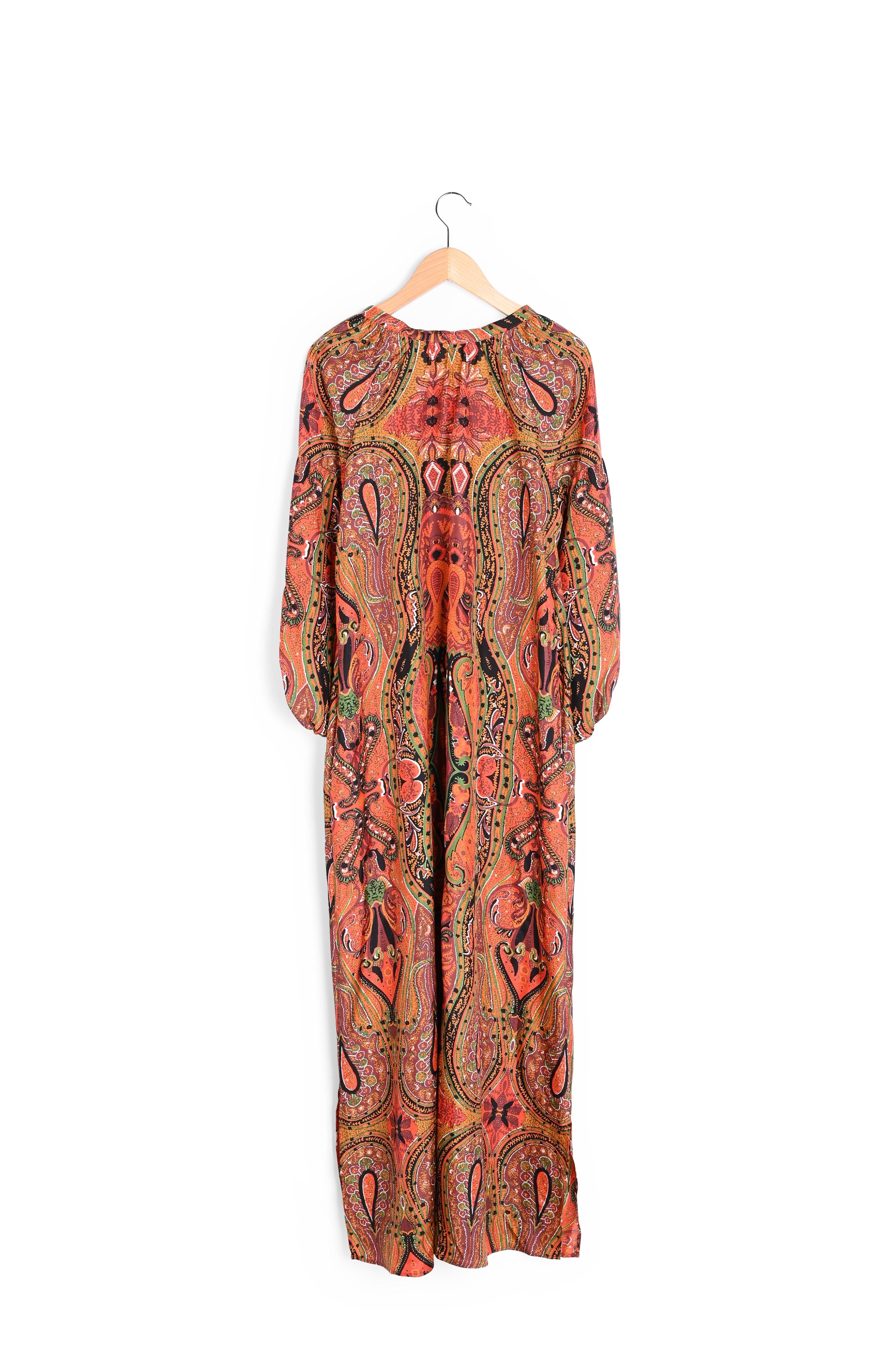 SAHANA - Robe longue en soie imprimée façon tunique Faume - seconde main