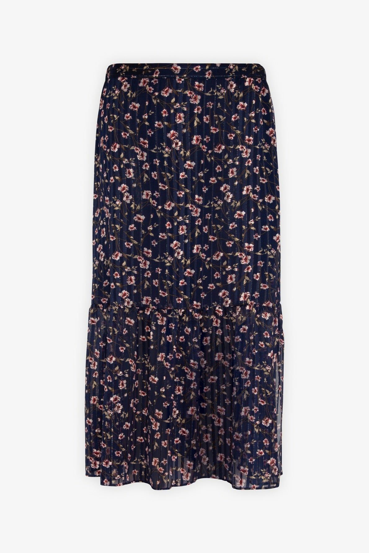 LEA - Jupe en mousseline piquée de Lurex et de soie Faume - seconde main