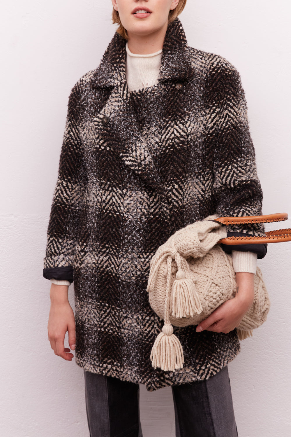 Manteau oversize en tweed - SIANA Faume - seconde main