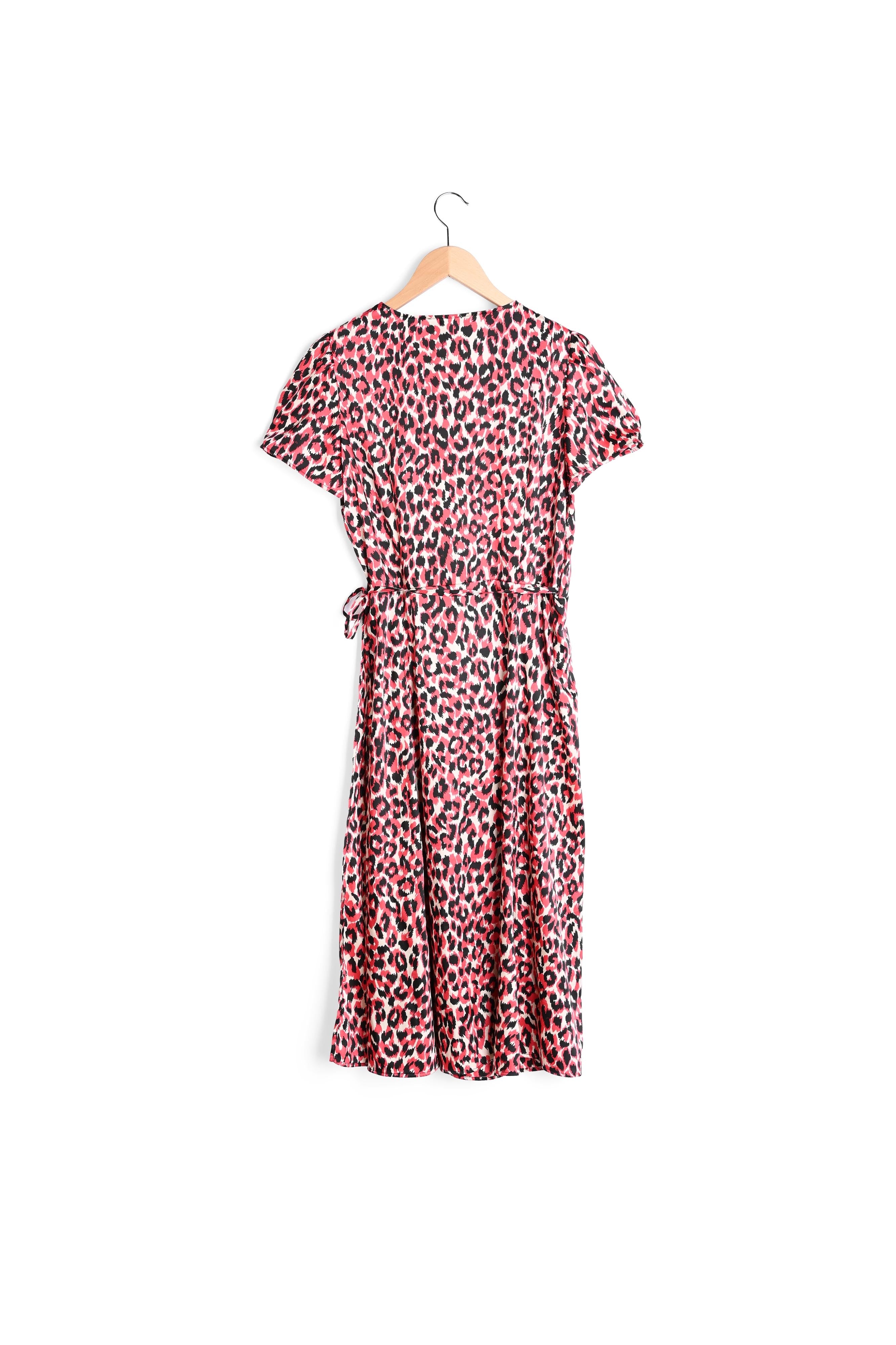 SARA - Robe portefeuille à imprimé léopard Faume - seconde main