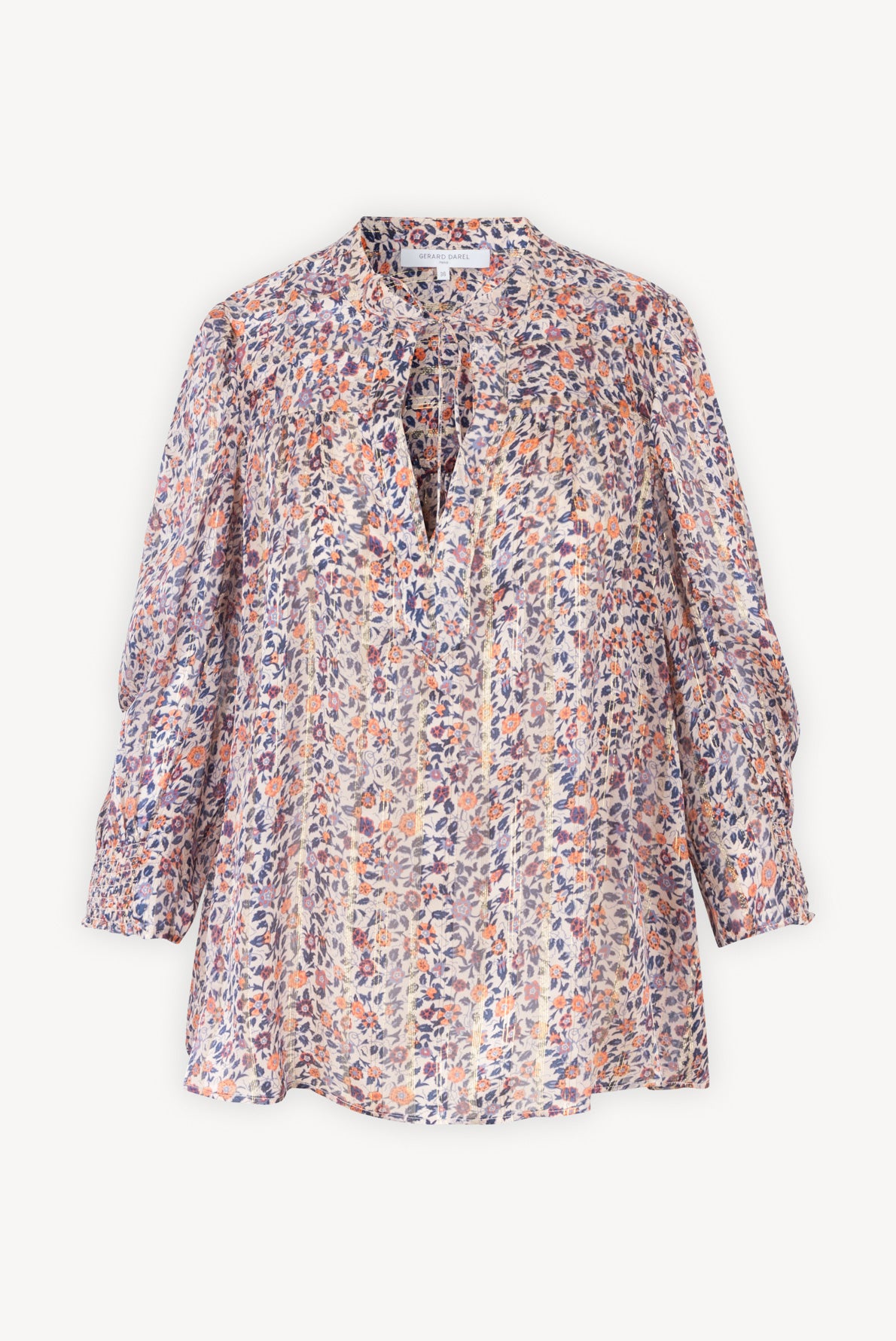 NIAME - Blouse imprimée avec Lurex Faume - seconde main