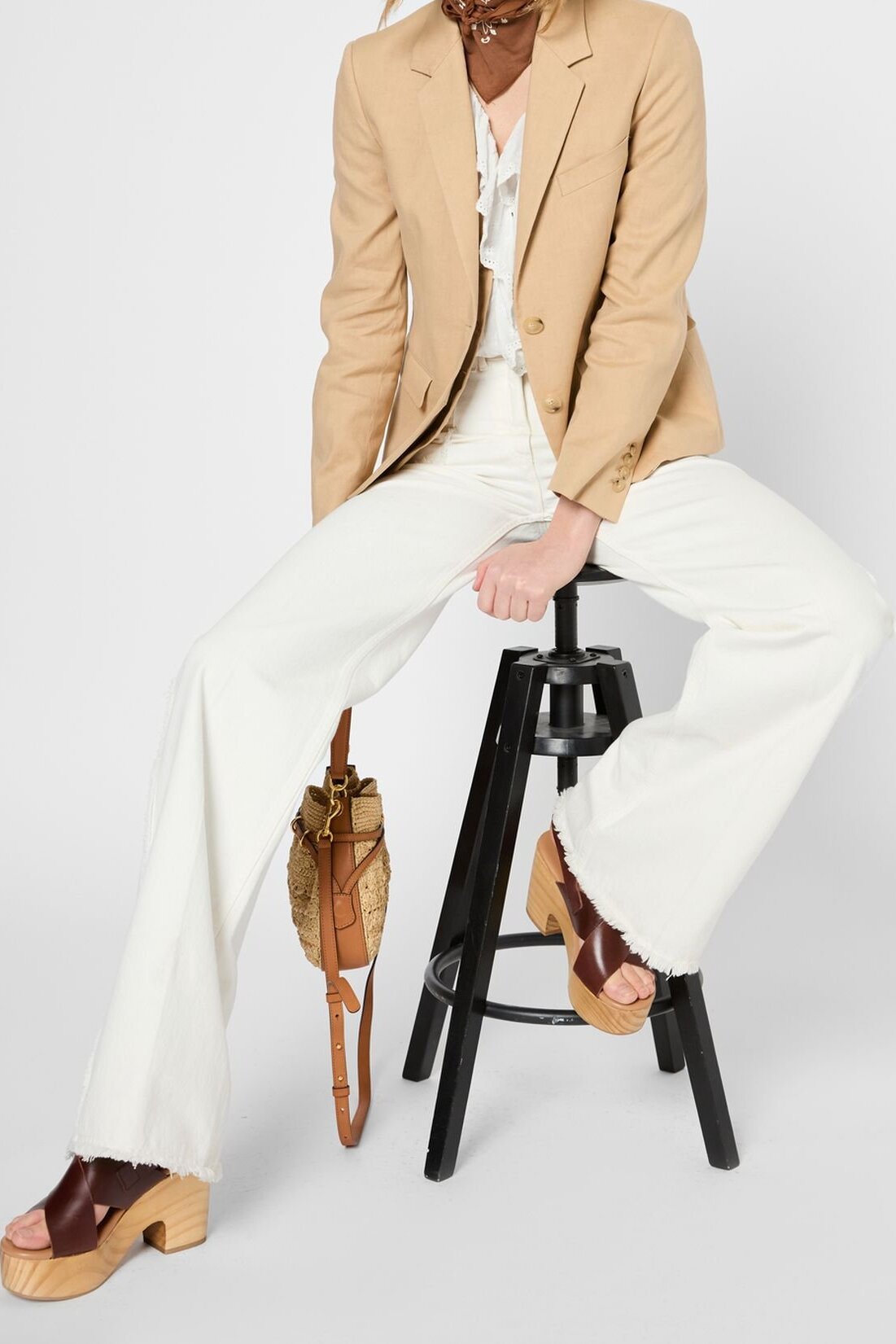 Veste de tailleur en lin et coton - RAPHIE Faume - seconde main