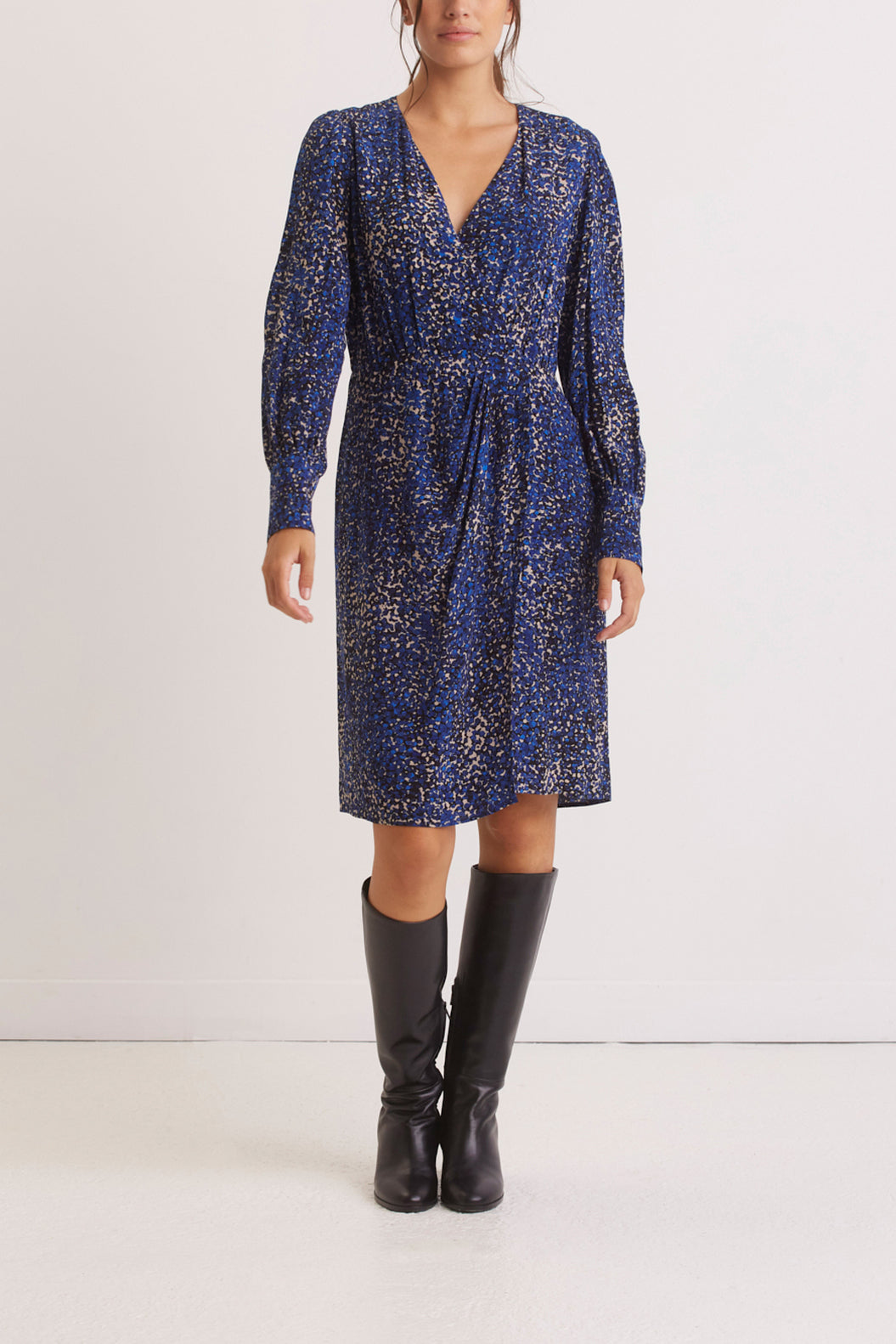 Robe portefeuille en crêpe imprimé - JOE Faume - seconde main