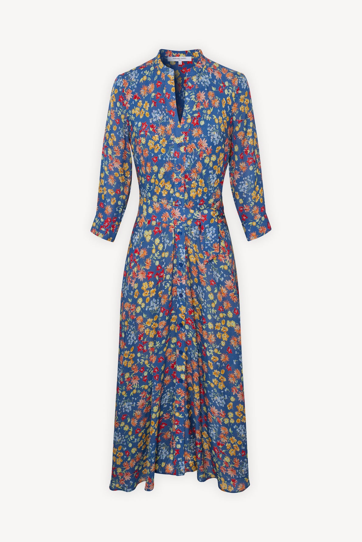 Robe longue boutonnée à motif floral - JAMES Faume - seconde main