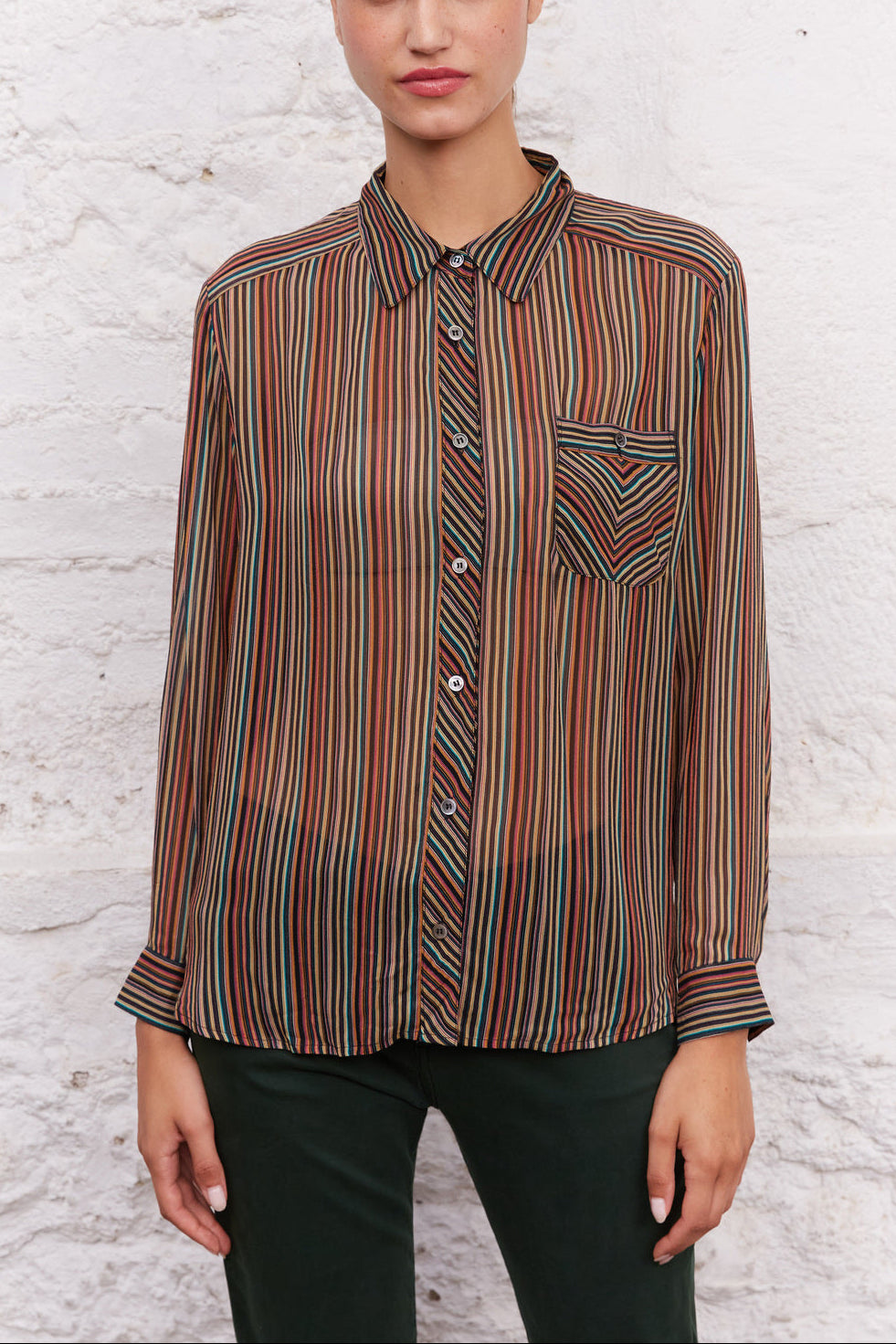 Chemise en voile rayé - CLARYSA Faume - seconde main