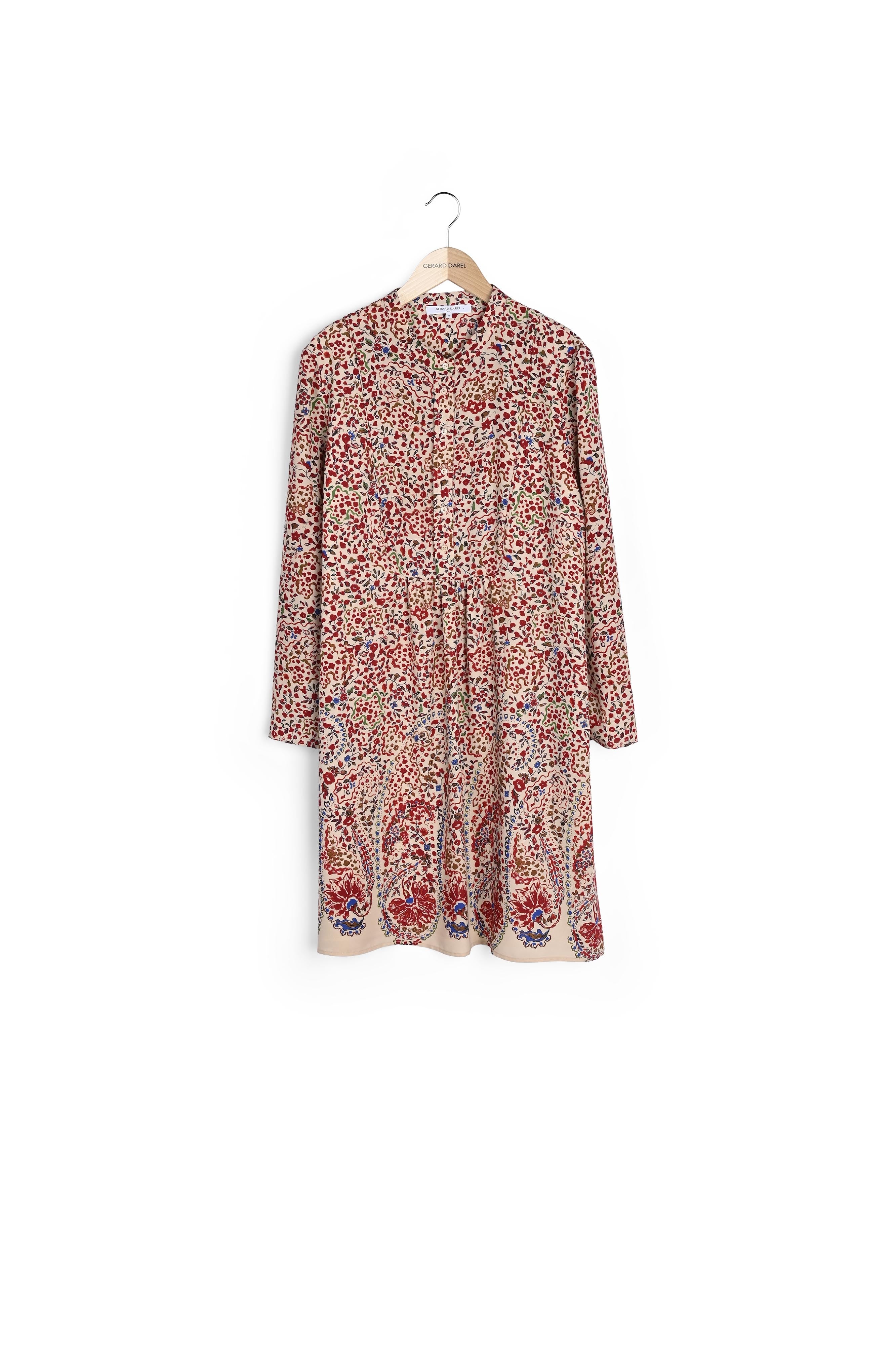 DALI - Robe en crêpe imprimé floral Faume - seconde main