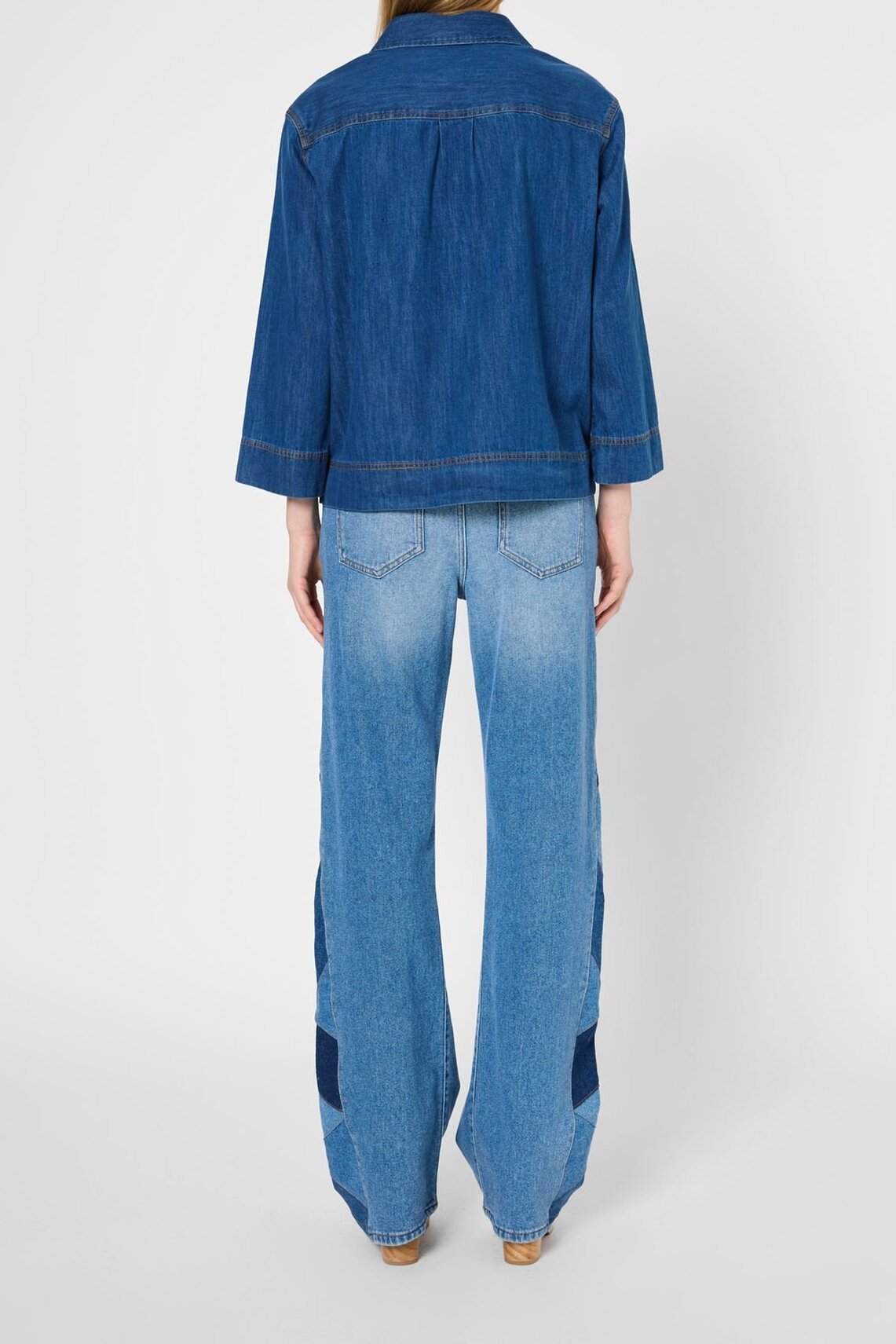 Chemise en denim à boutons dorés - UNIA Faume - seconde main