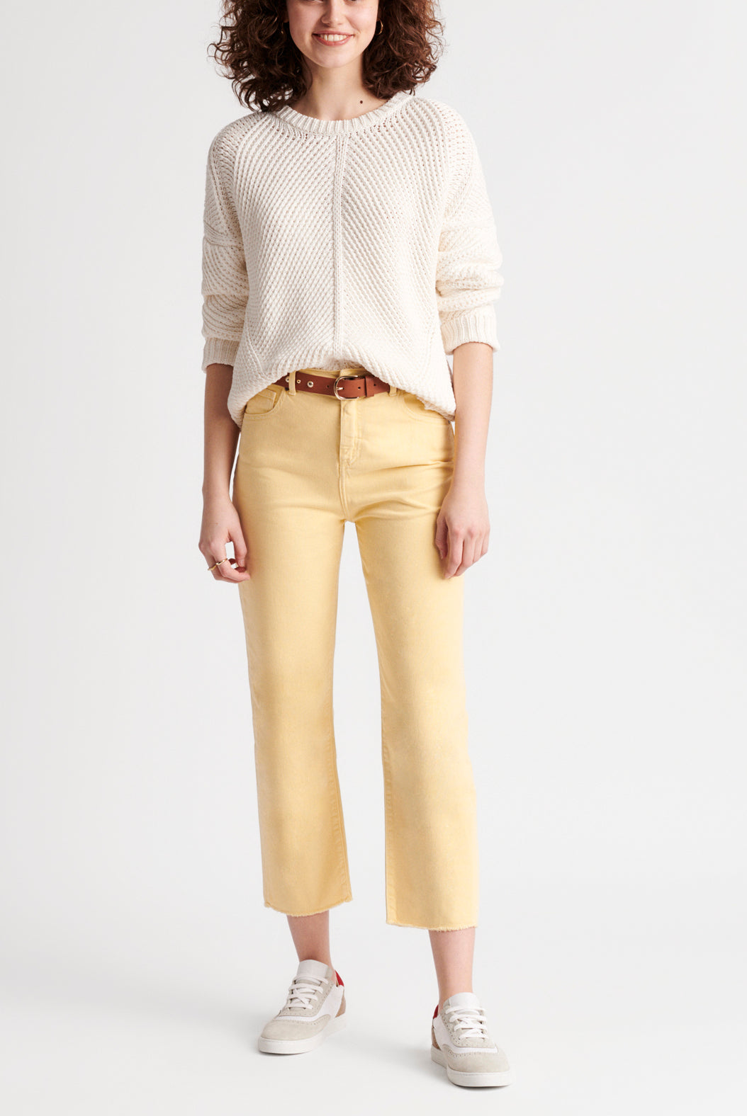 MANTINE - pantalon 5 poches en toile sergé de coton Faume - seconde main