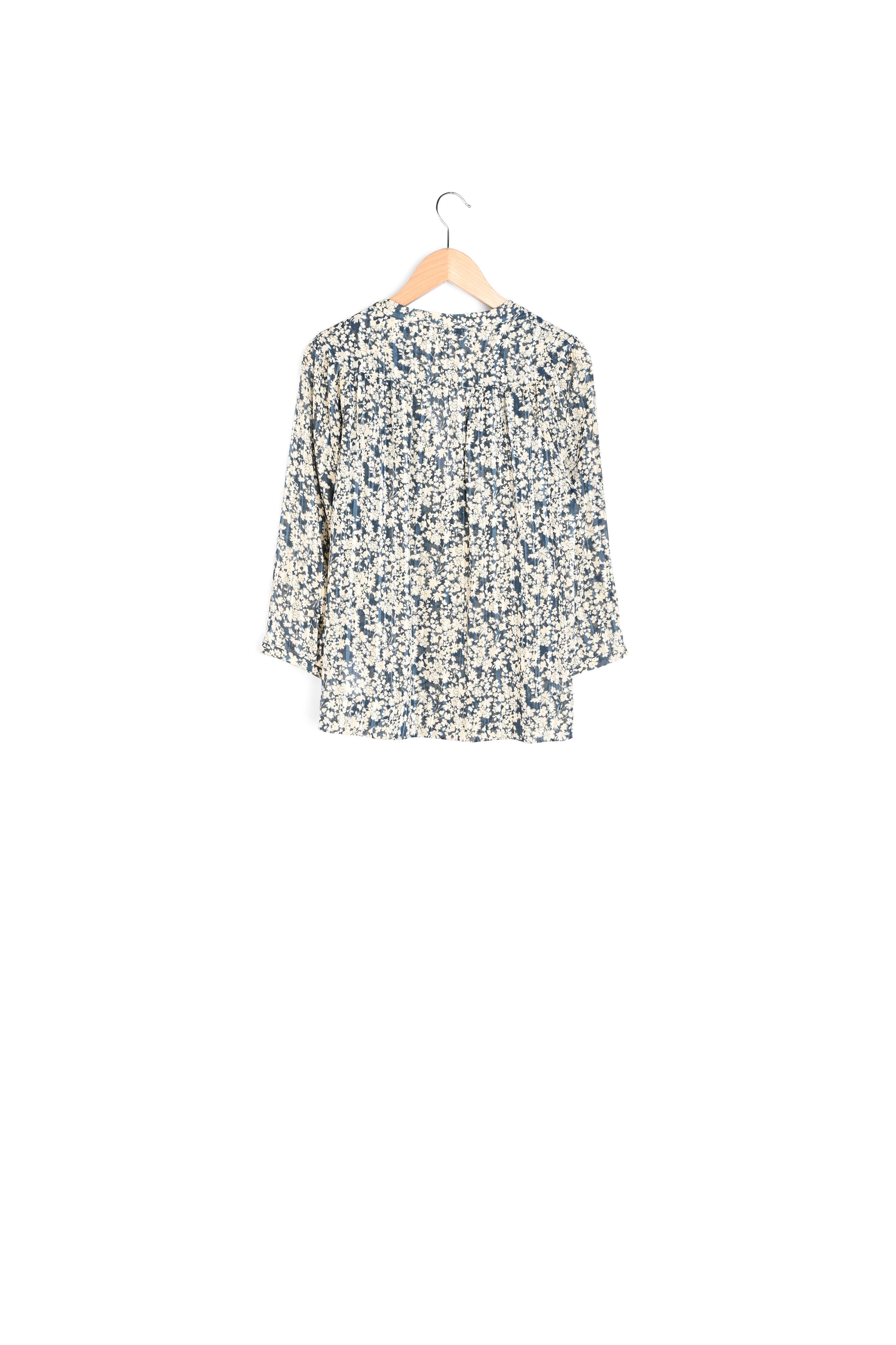 Blouse en voile fleuri et fils Lurex - CHRISLA Faume - seconde main