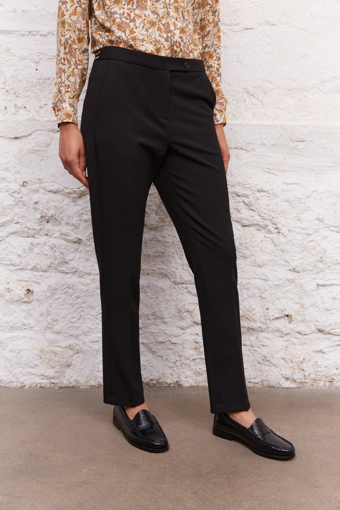 Pantalon droit avec ceinture fantaisie - ELSON Faume - seconde main