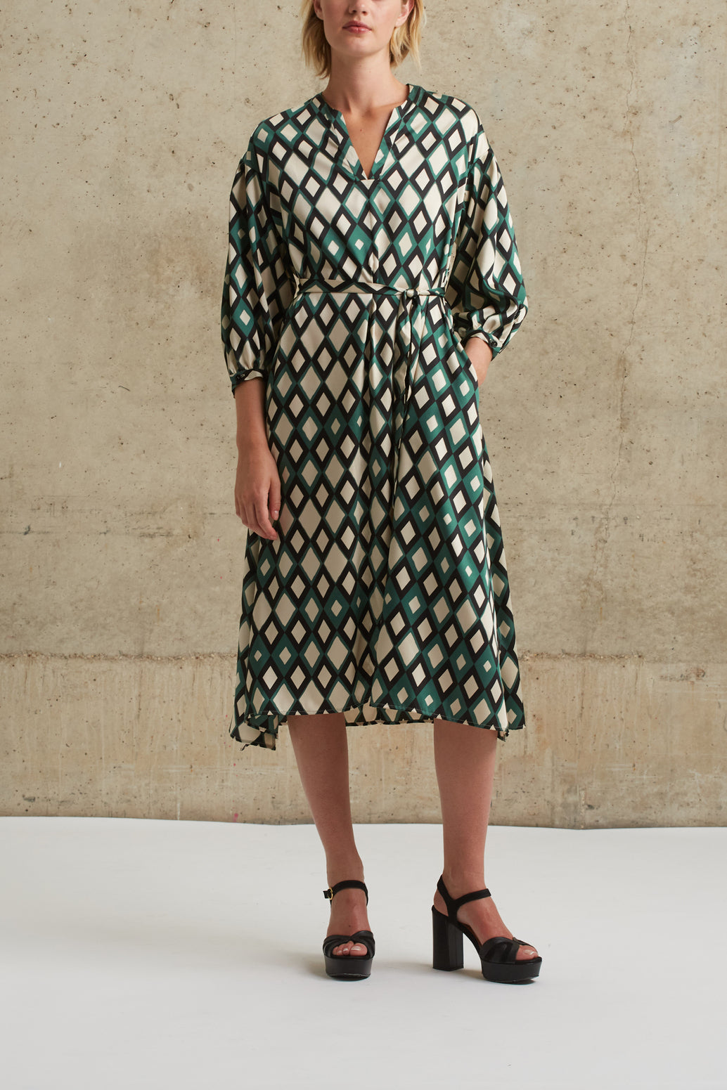 Robe longue à imprimé 1970s - JADE Faume - seconde main