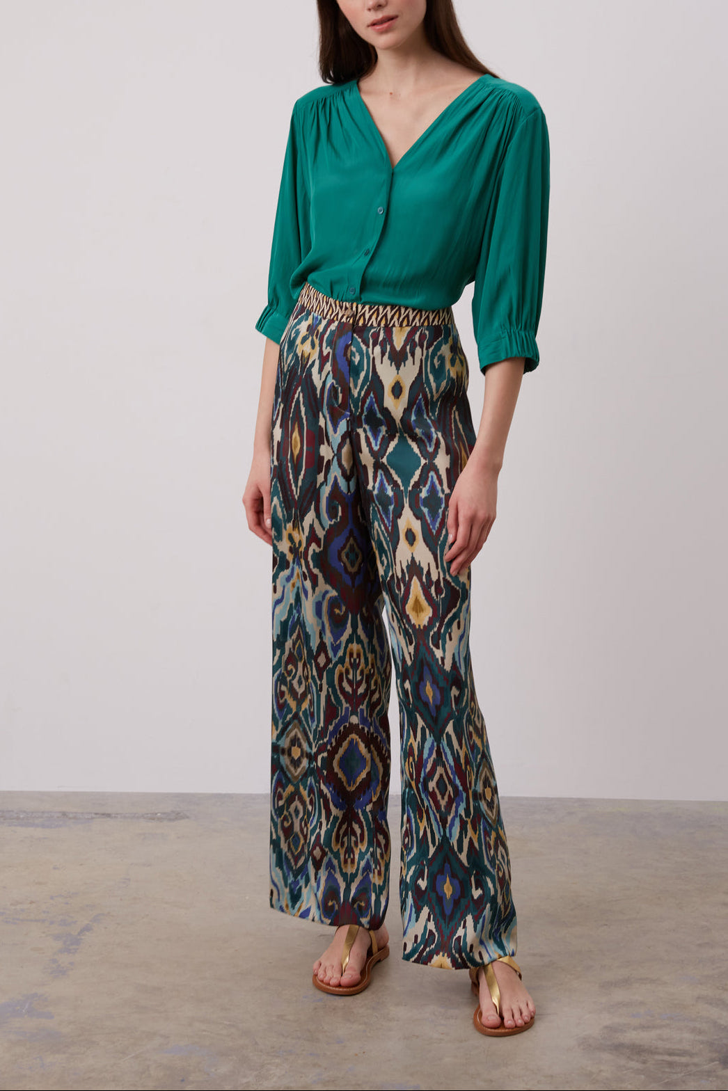 Pantalon large à motifs Ikat - ELEONA Faume - seconde main