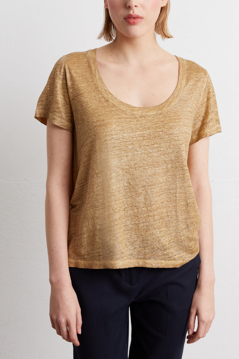 Tee-shirt en lin métallisé - ADILIA Faume - seconde main