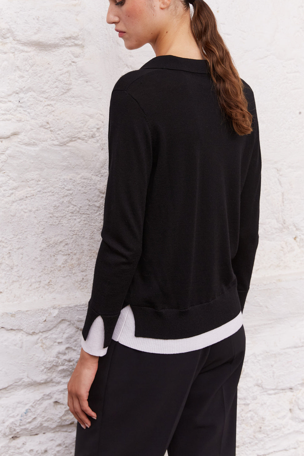 Pull col polo en laine mérinos - LIBERTY Faume - seconde main