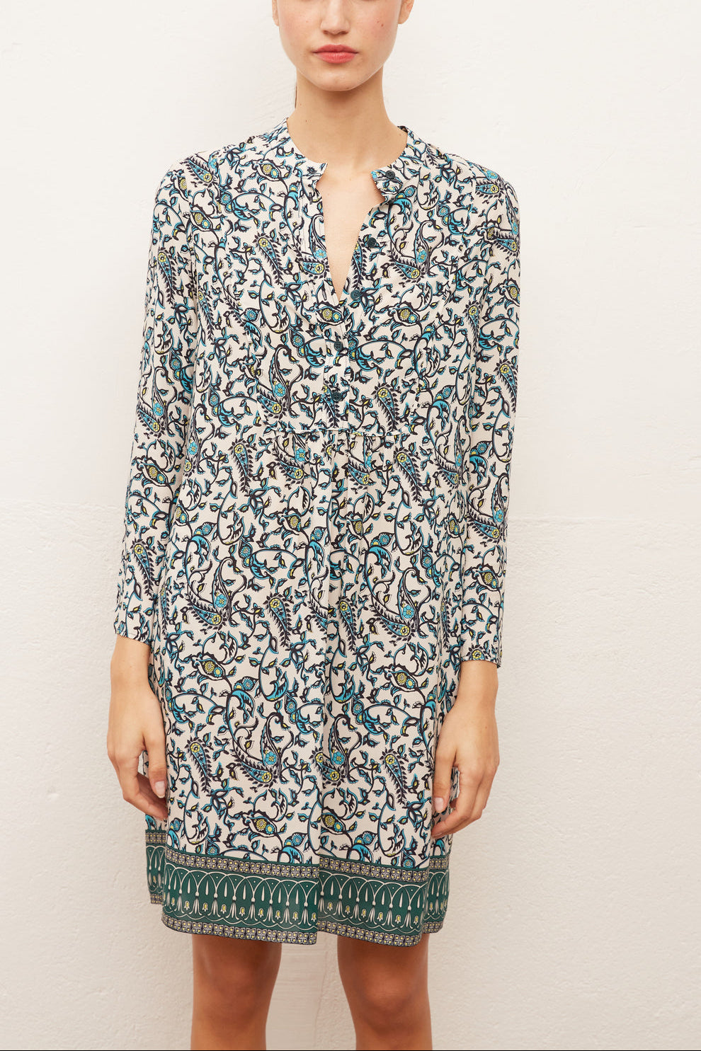 SHAILY - Robe-chemise courte en soie imprimée Faume - seconde main