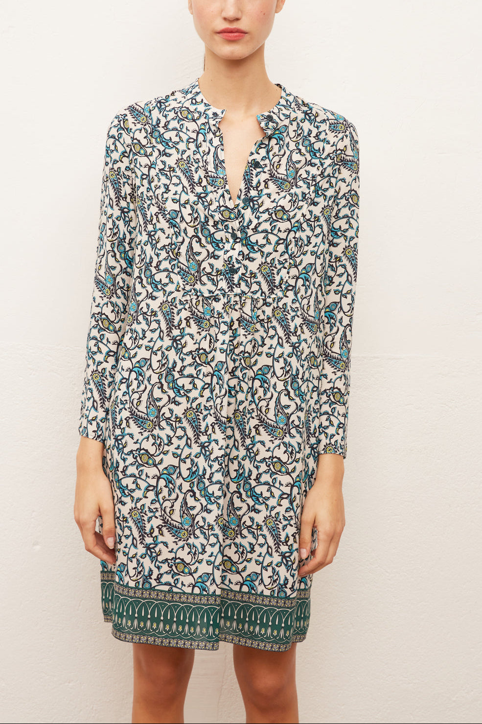 SHAILY - Robe-chemise courte en soie imprimée Faume - seconde main