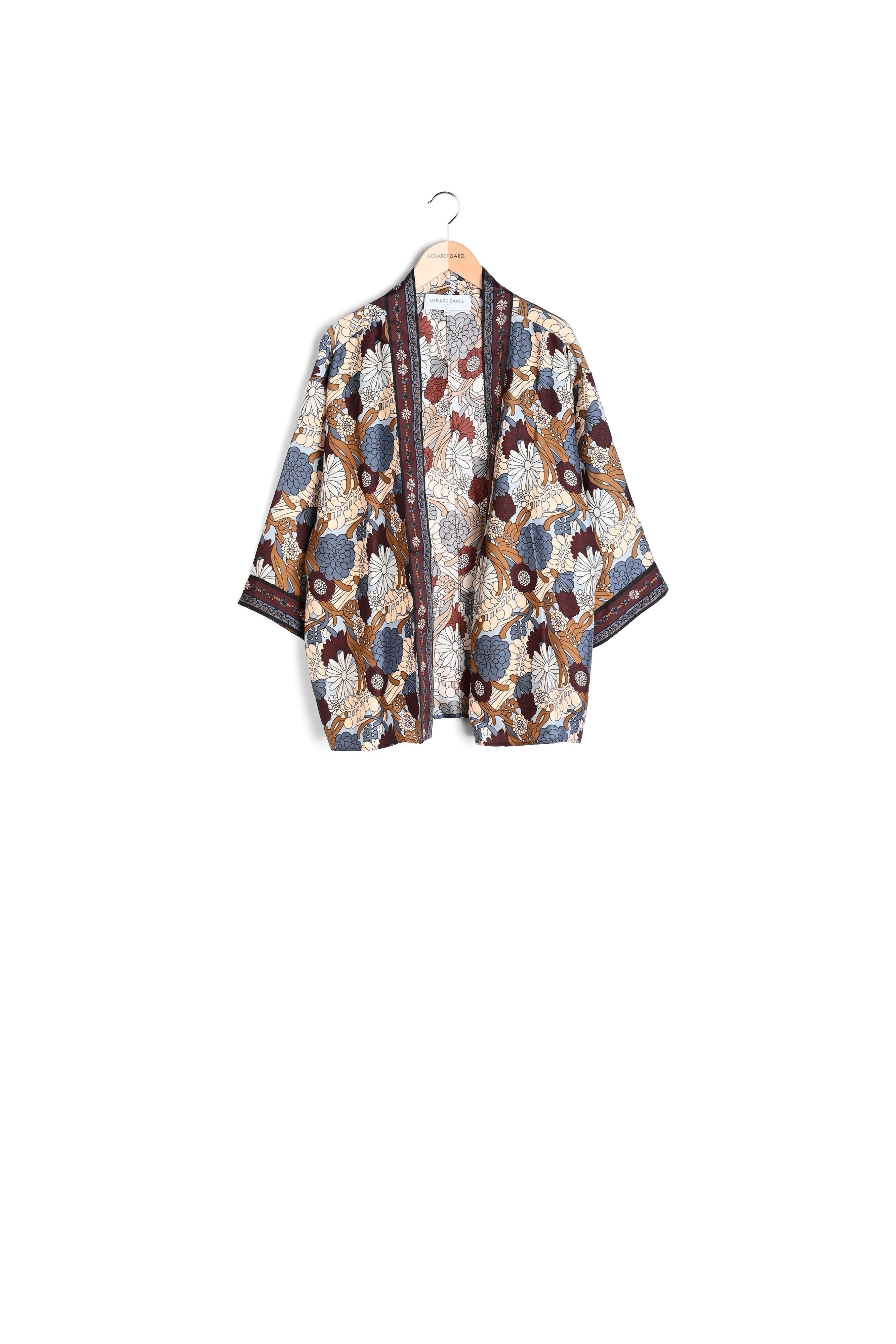 AGATHE - Veste kimono à imprimé floral Faume - seconde main