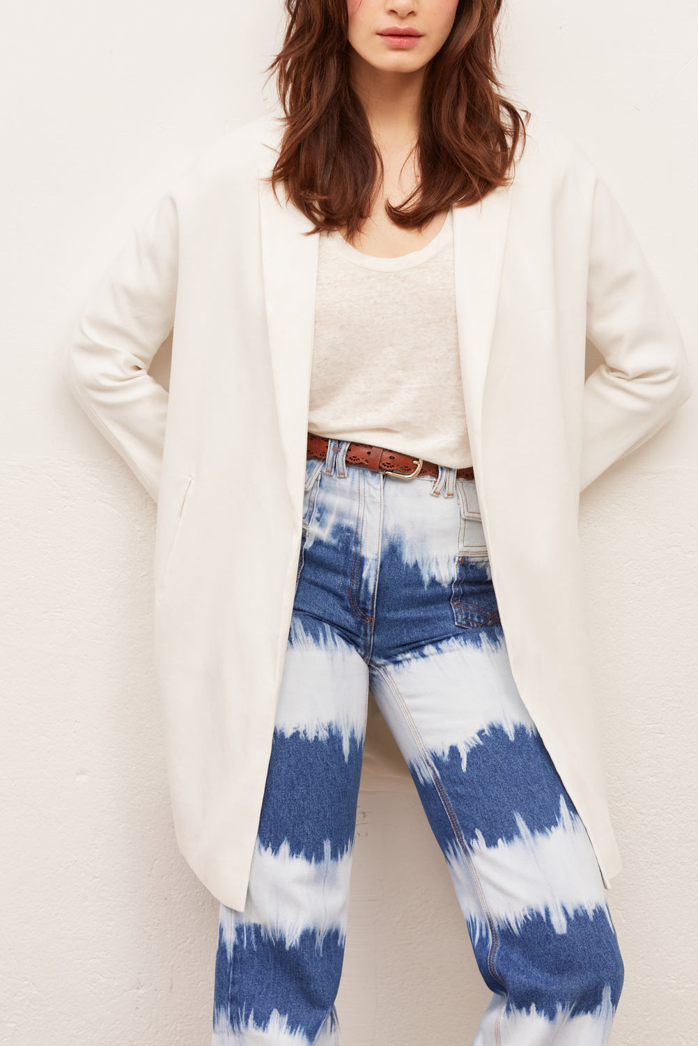 RINA - Manteau oversize en lin Faume - seconde main