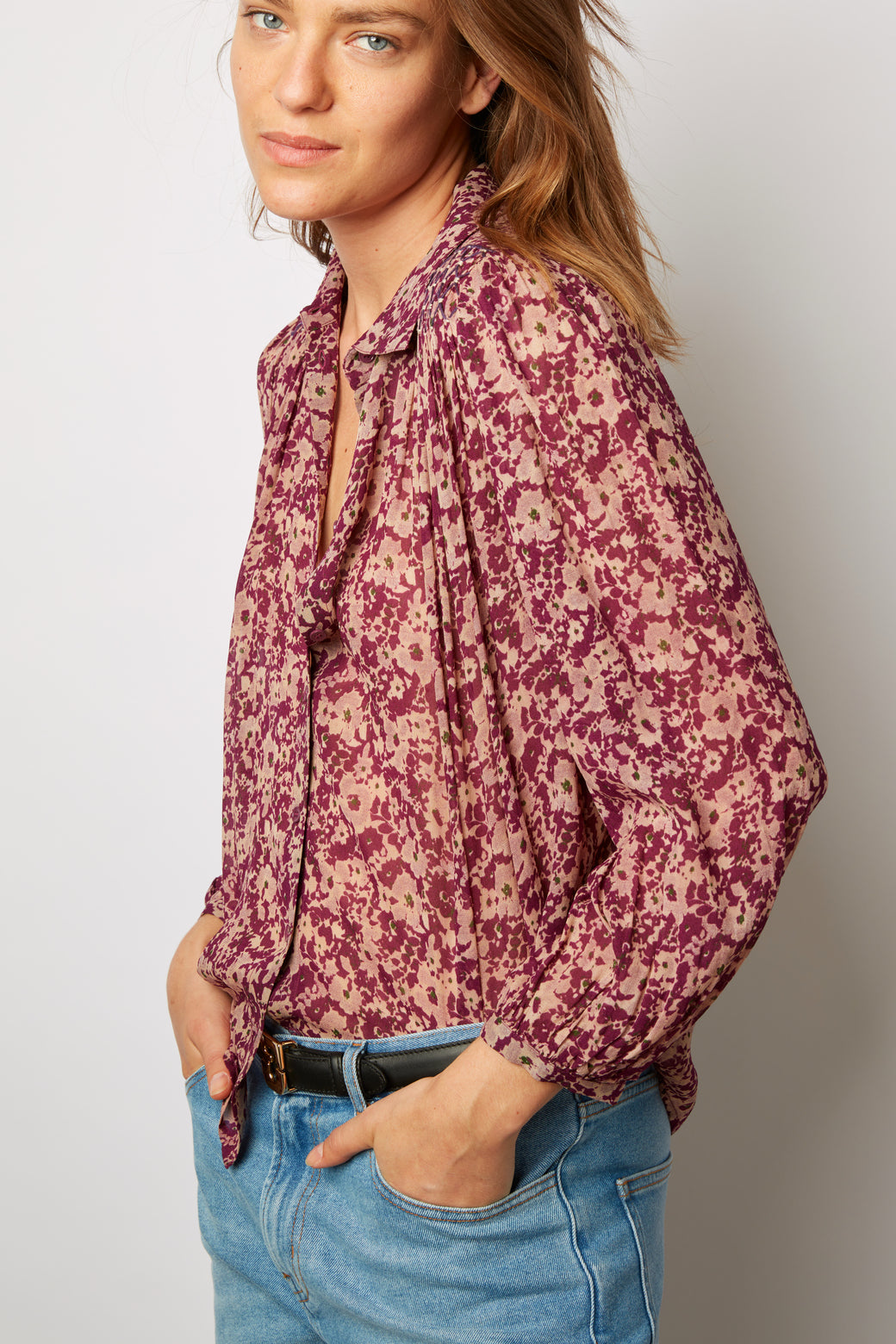 Chemise en mousseline à fleurs - CHELSEA Faume - seconde main