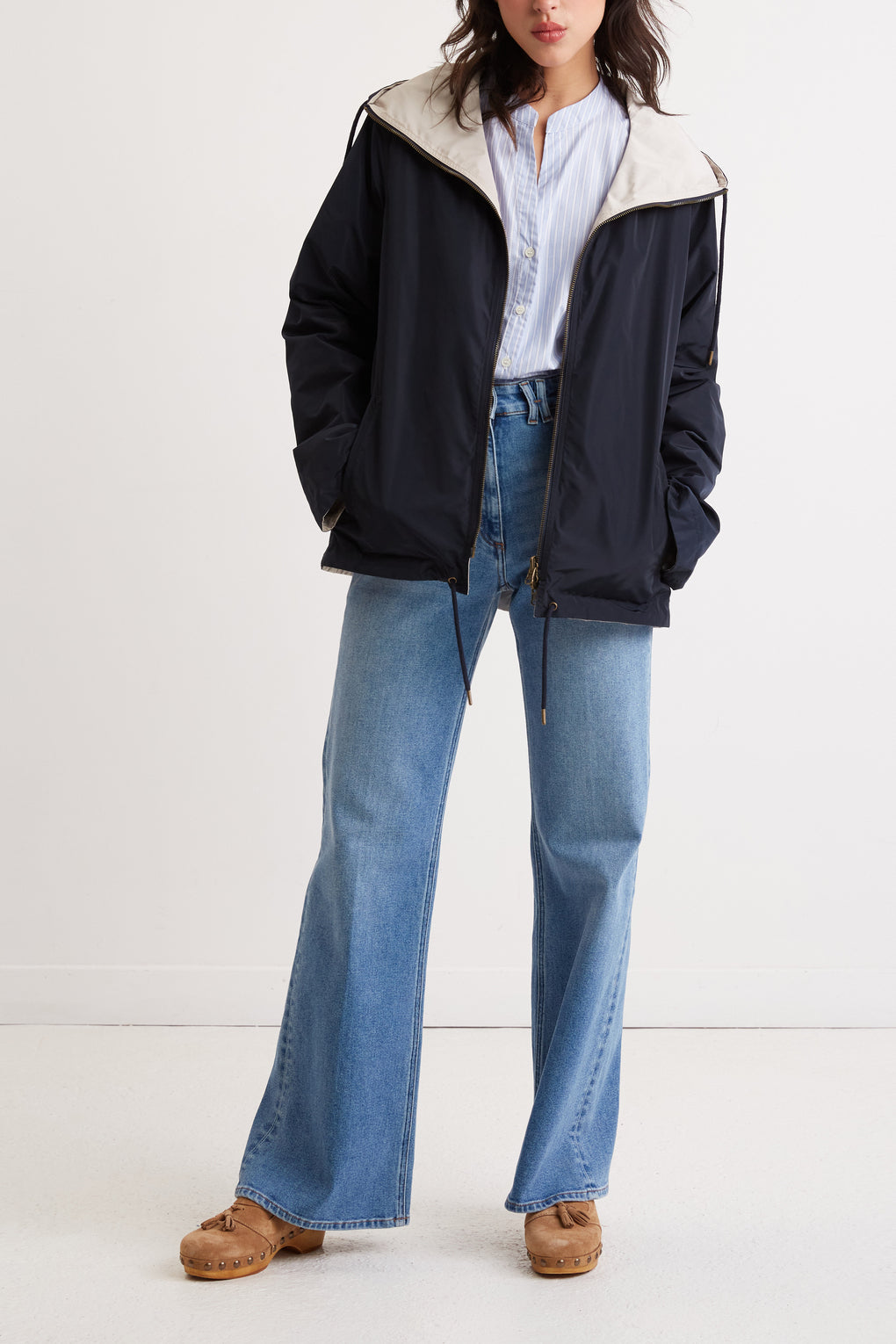 Parka courte réversible en nylon technique - SHAAN Faume - seconde main