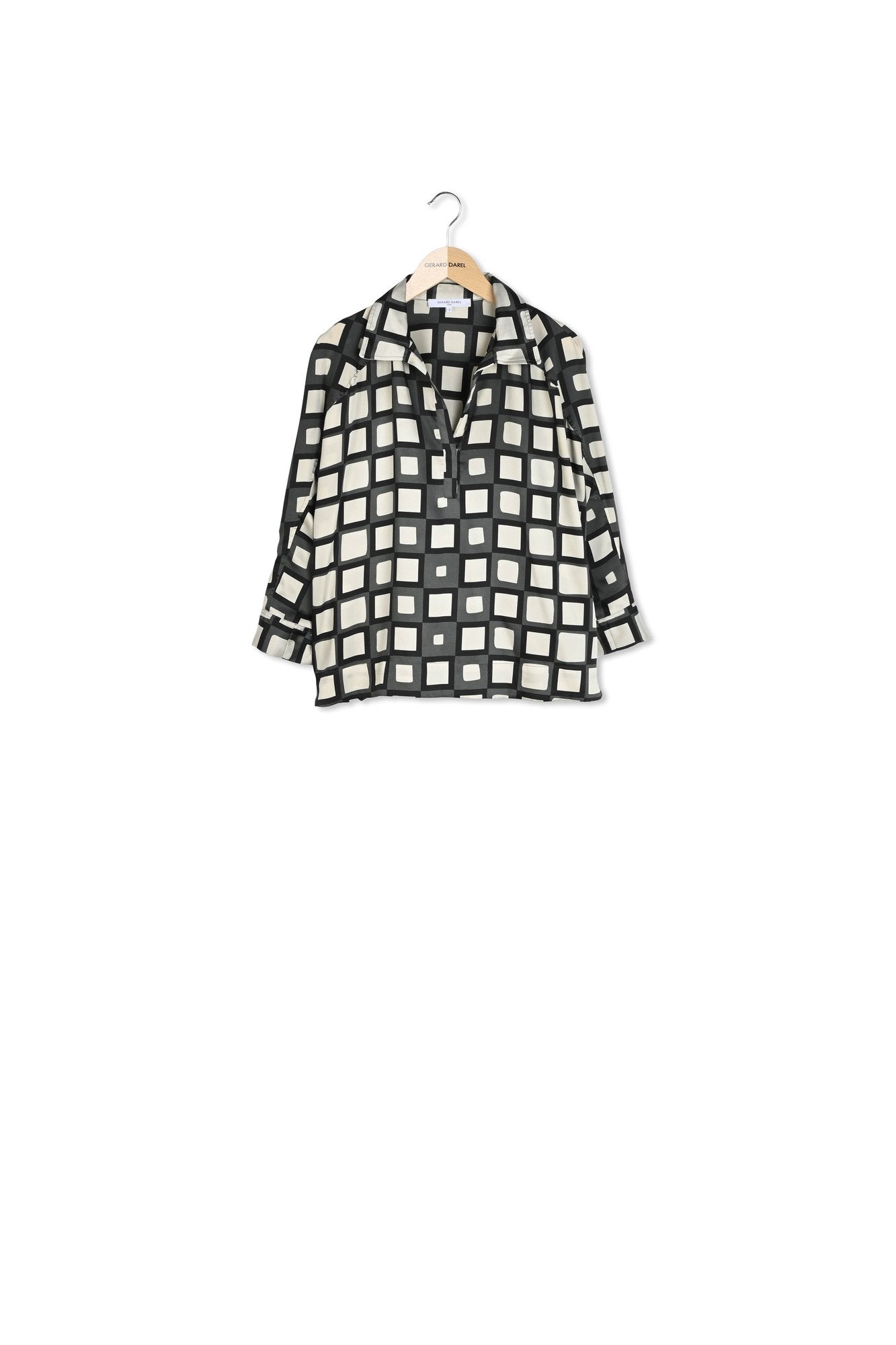 Blouse satinée imprimé géométrique - BUNNY Faume - seconde main