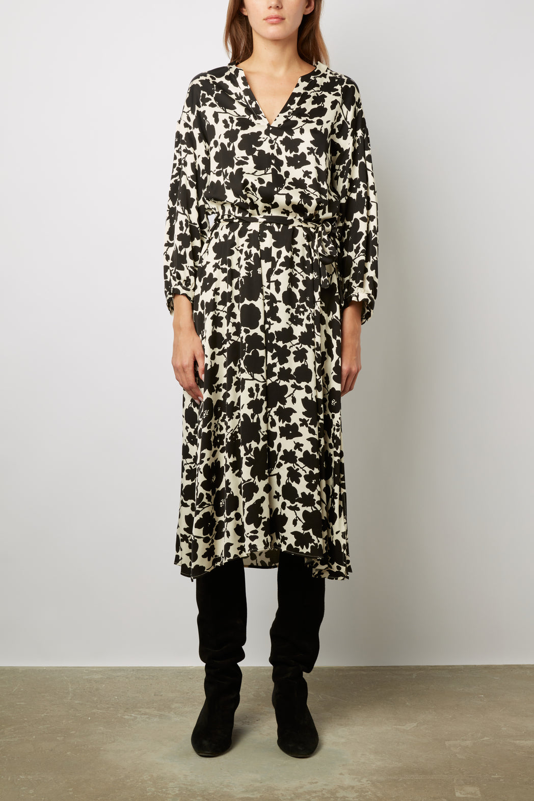 Robe longue à fleurs contrastées - JULIAN Faume - seconde main