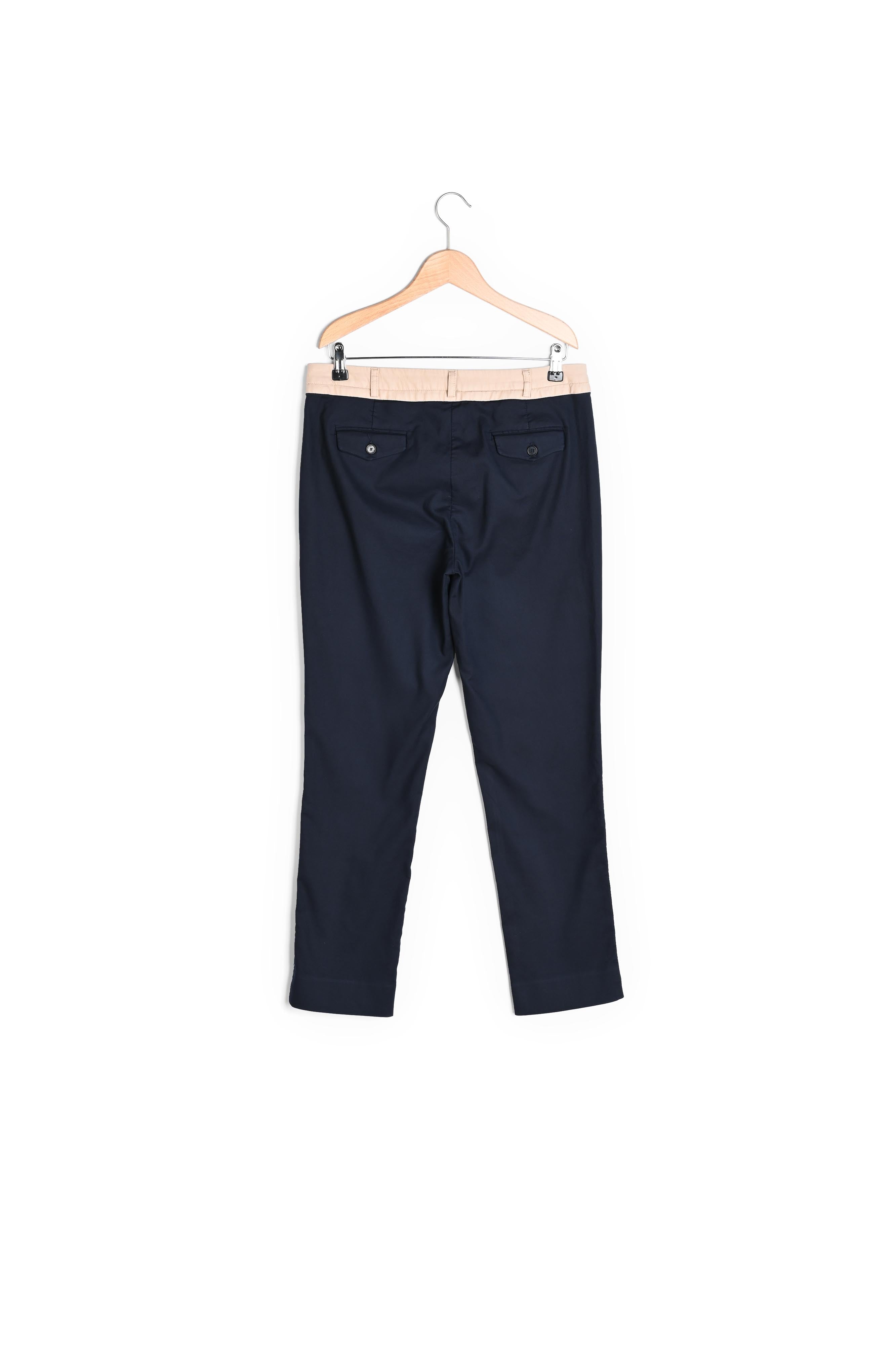 Pantalon cigarette avec ceinture contrastée - EMERY Faume - seconde main